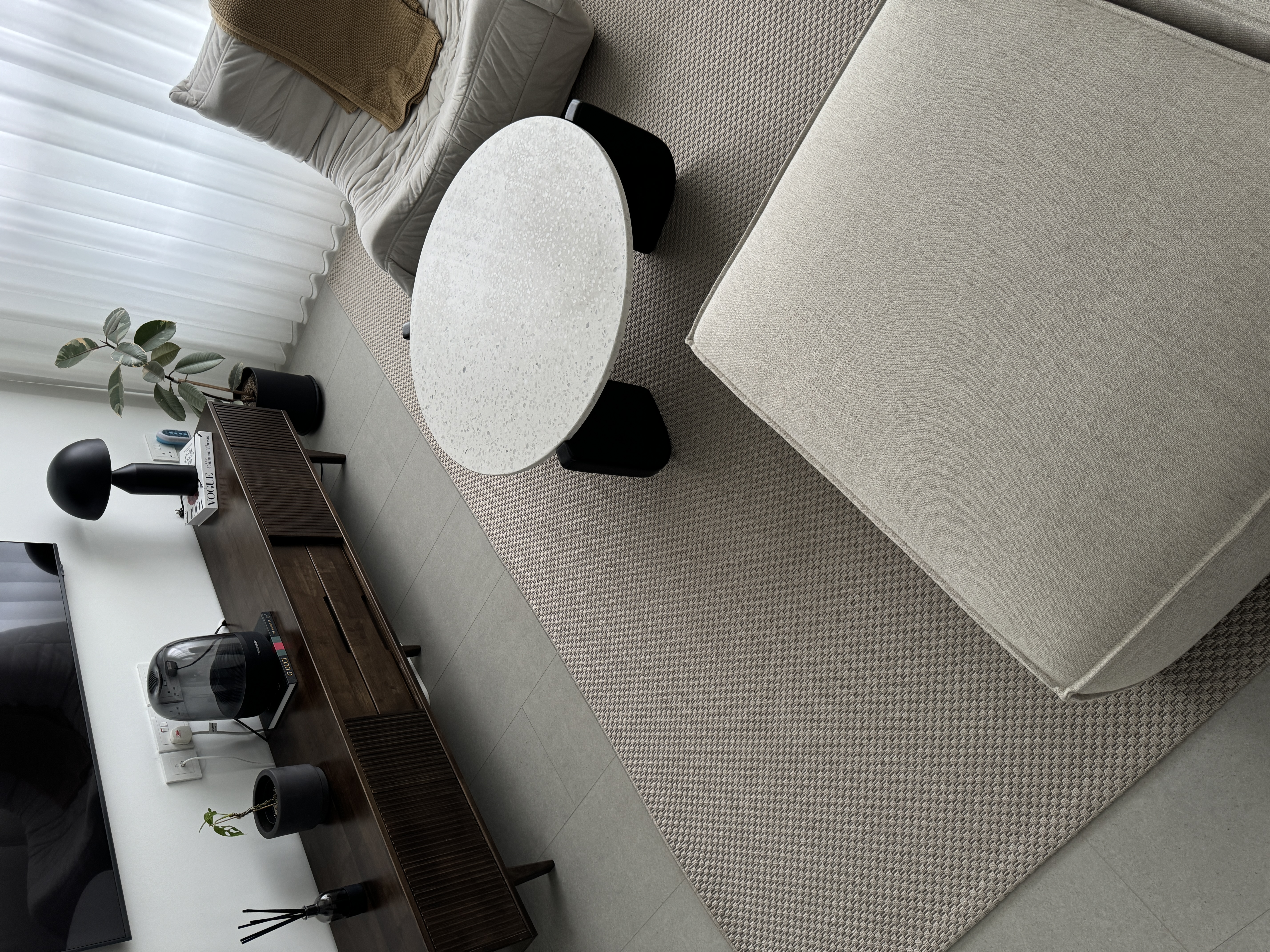 Neutral About Our Living Room - modern living room, cozy seating, minimalist design, neutral color palette, comfortable sofa