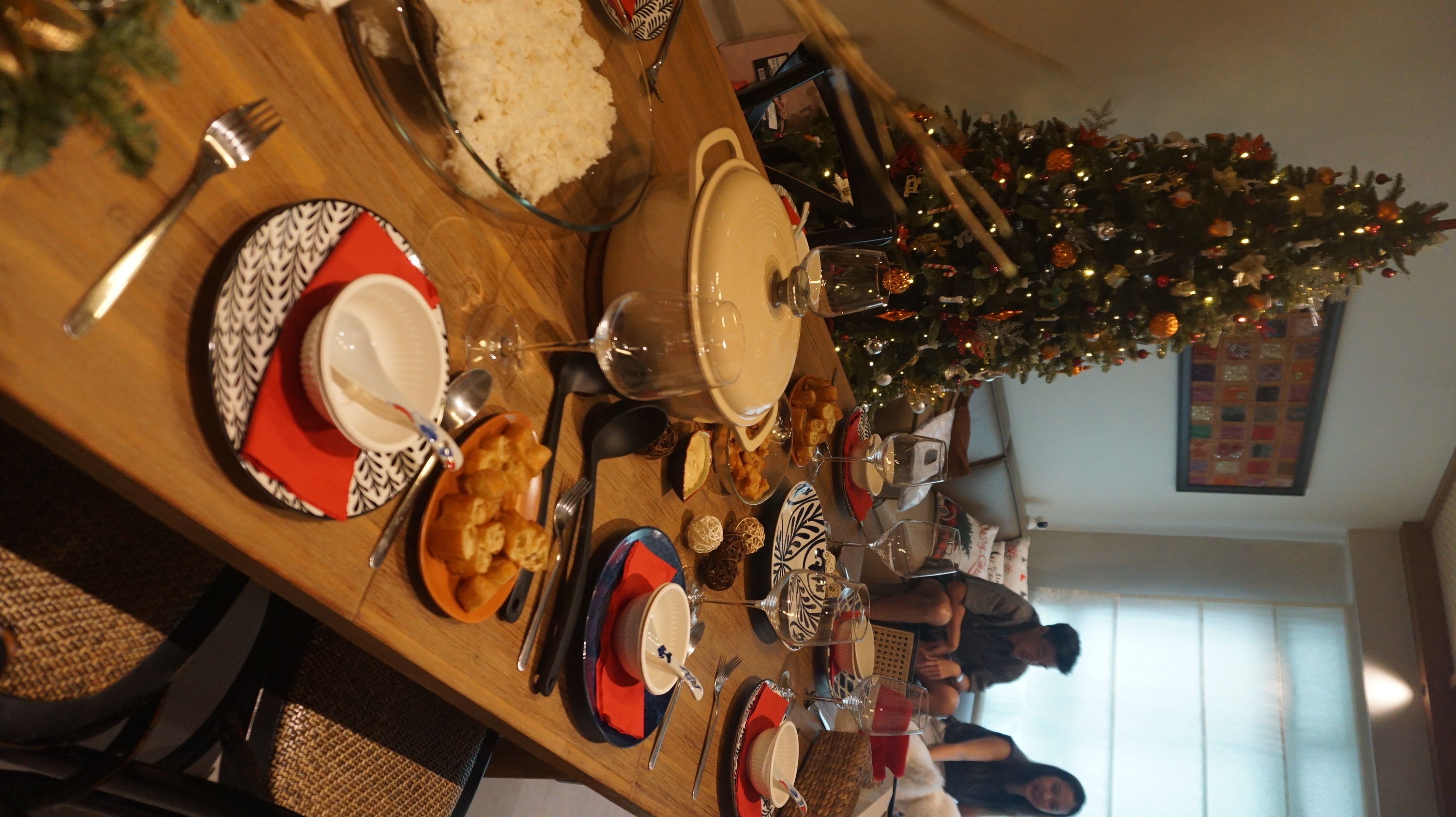 Dining Area Tour: Perfect for Hosting! - wooden dining table, festive table setting, Christmas tree, decorations, cozy