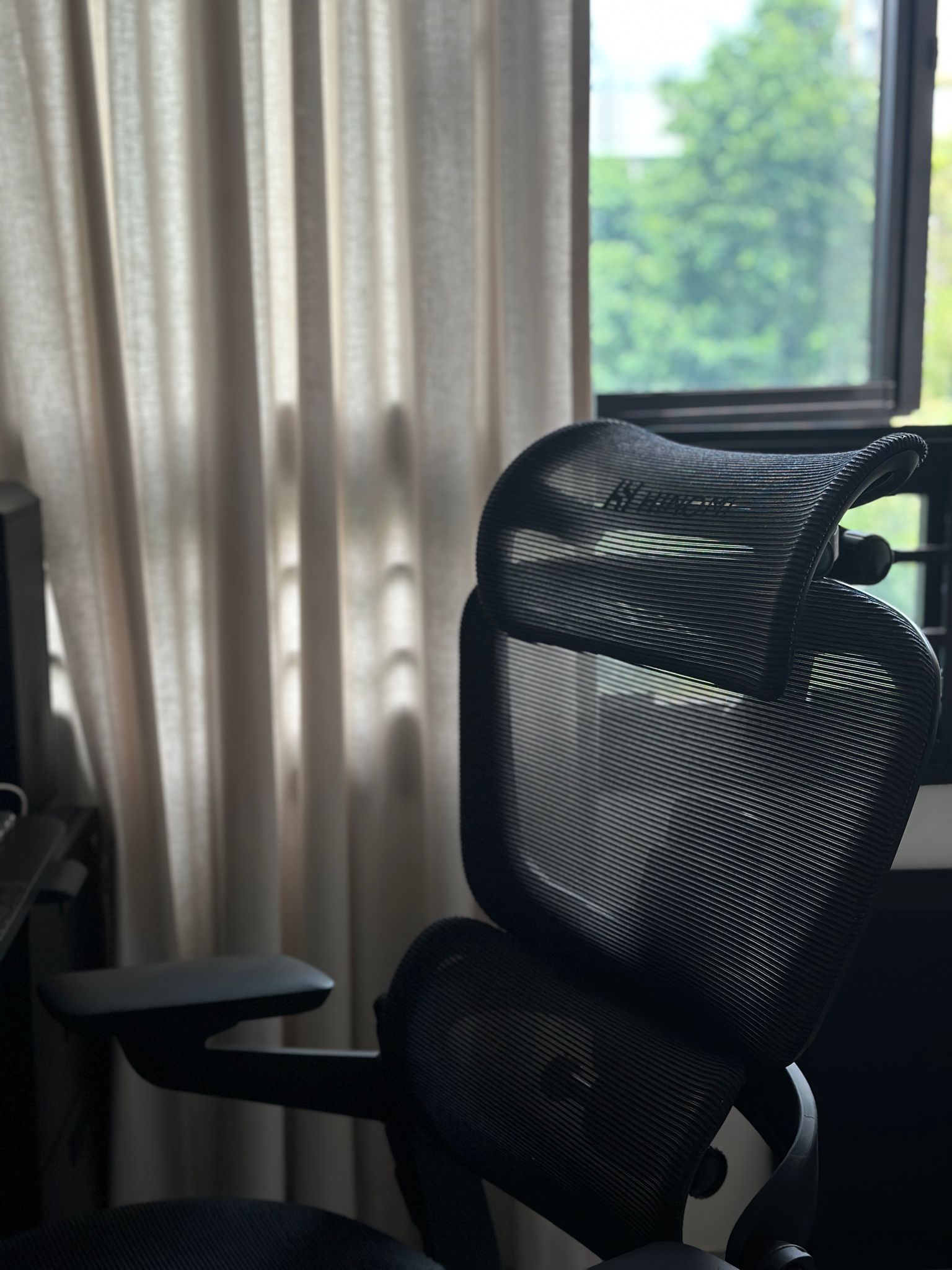 Work Hard Play Hard  - window seat, black office chair, ergonomic chair, modern office furniture, home office setup