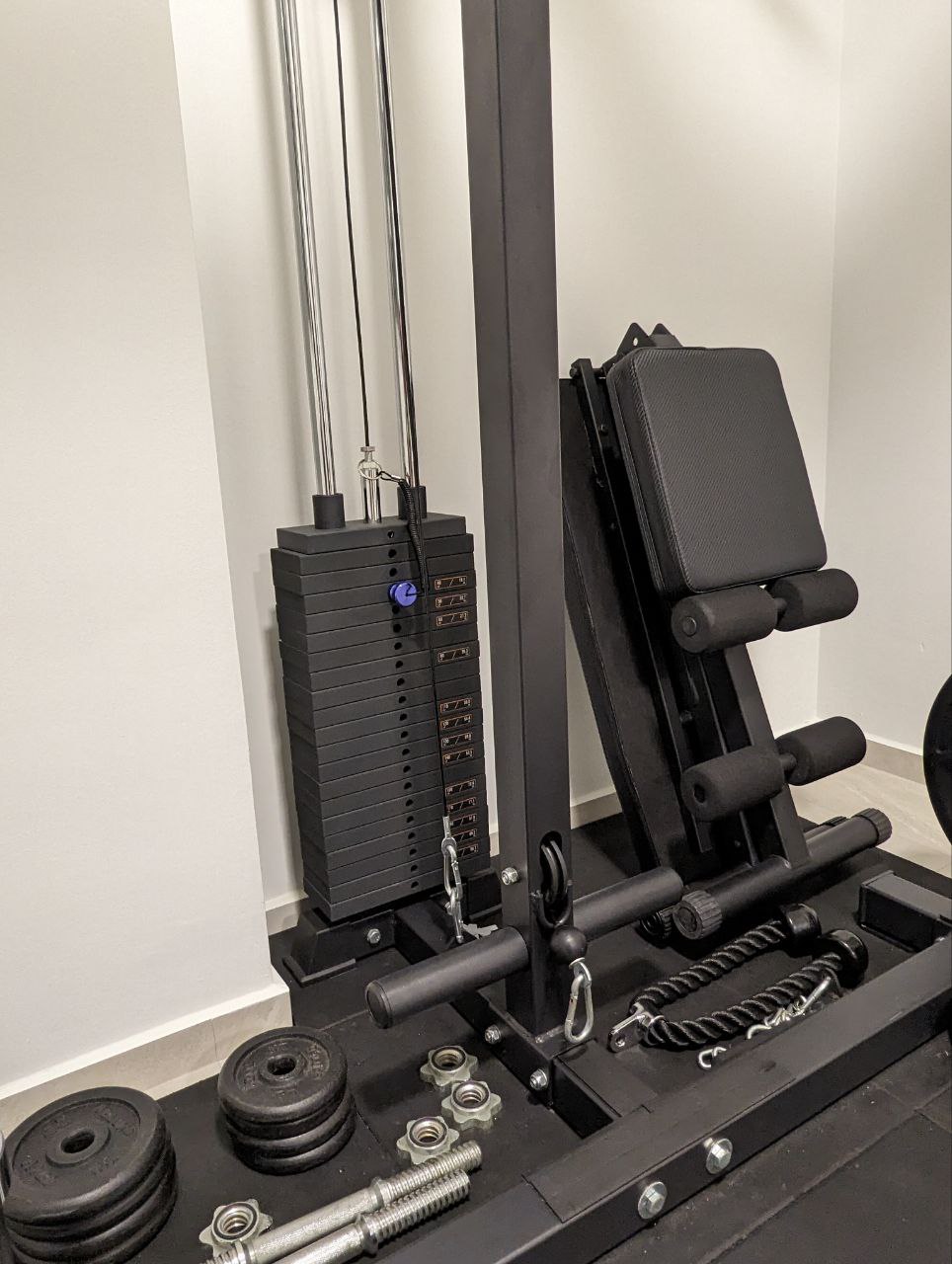 Magic of a home gym - Step squat rack, weightlifting station, dumbbell rack, barbell setup, exercise equipment, fitness