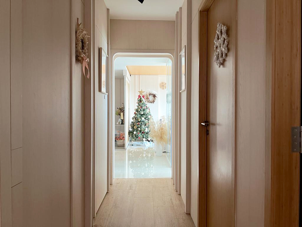 Our Second Home Renovation | on what we have saved - Mint green hallway, modern decor, wooden doors, light beige walls