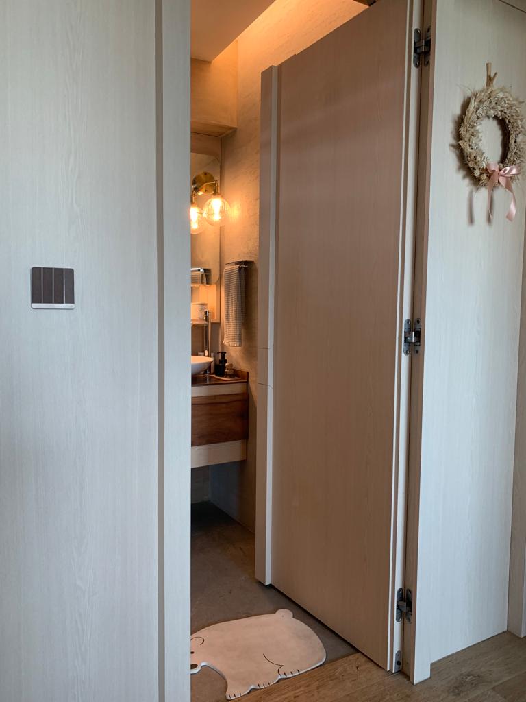Our Second Home Renovation | on what we have saved - Wooden bathroom door, minimalist design, modern decor, cozy ambiance