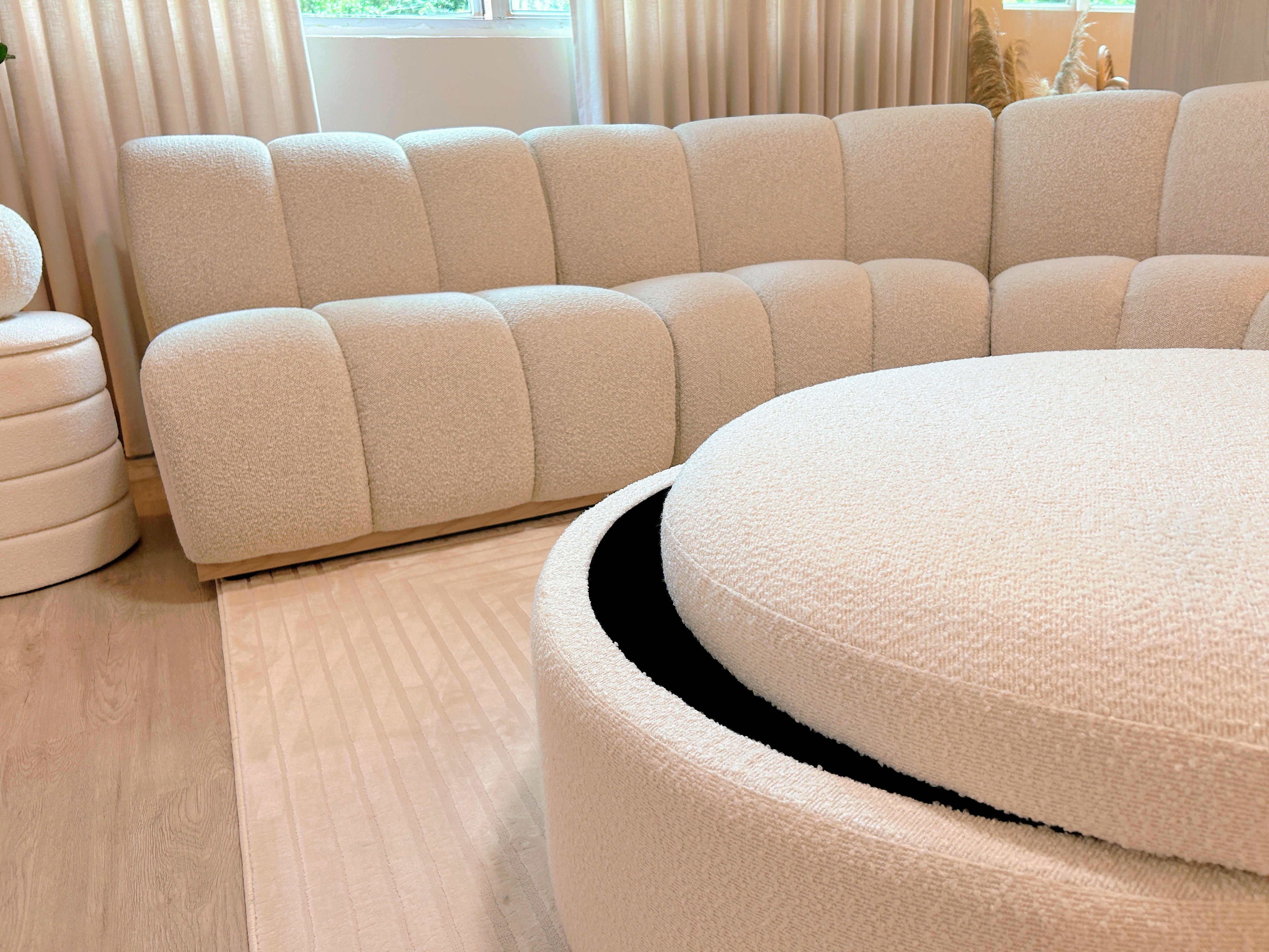 Living Room: Chill and Netflix! - Cream-colored, modern, minimalist, cozy, comfortable, plush, soft, textured, fabric