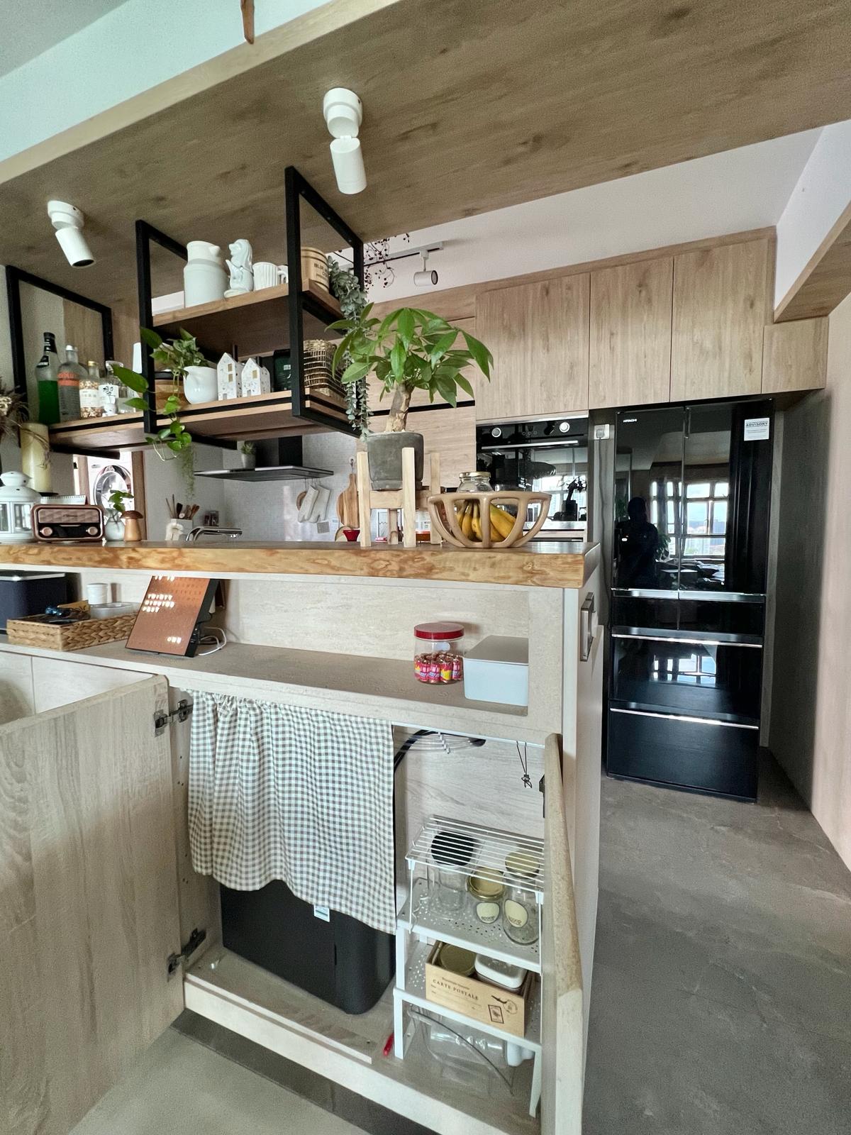 One of Our Best Investment | Water Purifier Dispenser  - Wooden kitchen island, modern design, open pantry, black