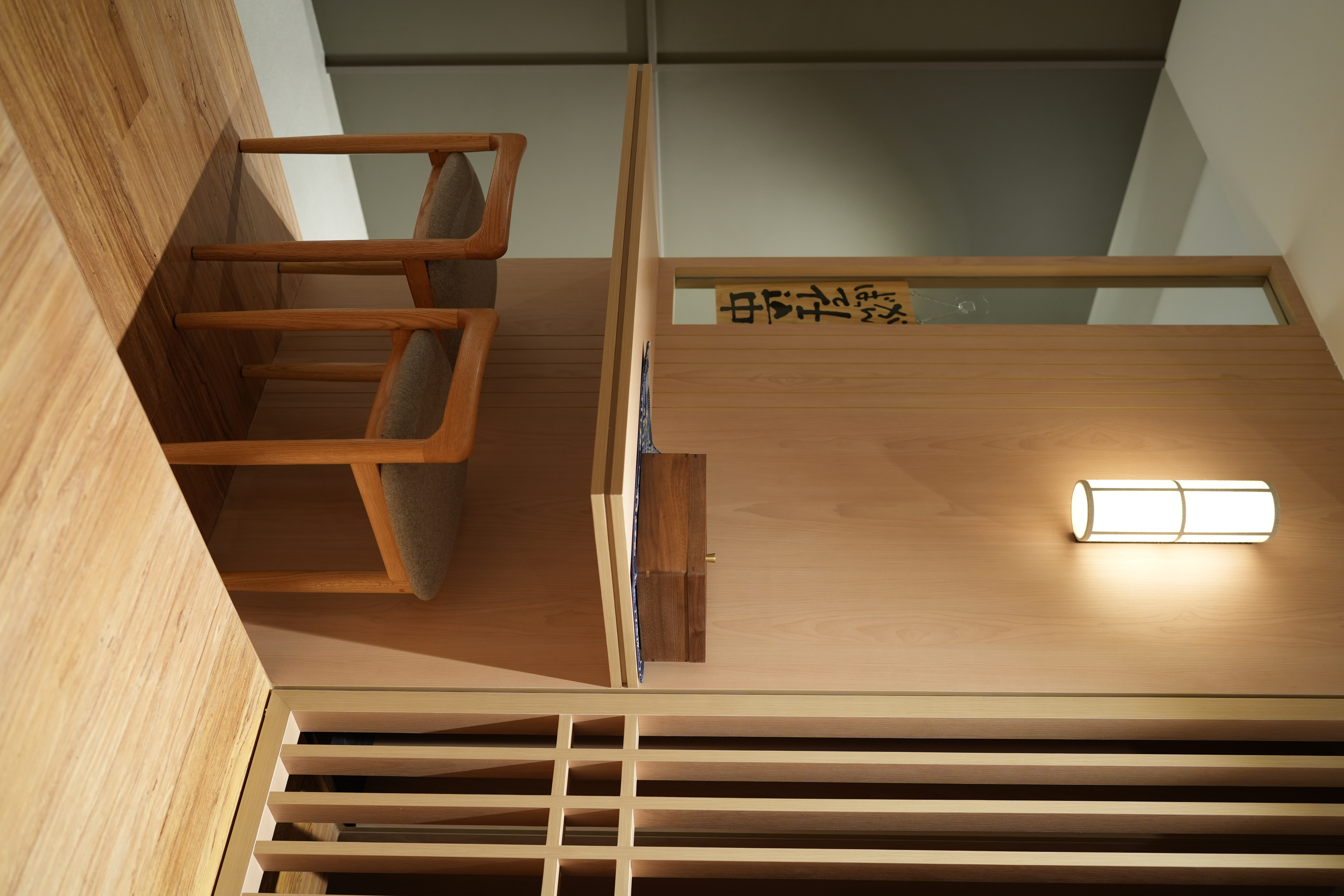 Modern Japanese Home - Tokyo Life, Shinto, Ryokan-esque - Wooden staircase, minimalist design, modern decor, wooden slats