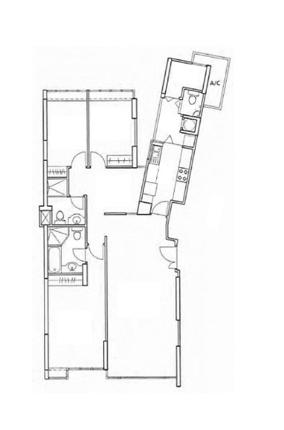 A modern minimalist inspired home  - L-shaped layout with two bedrooms and a living area, Multi-functional living space with