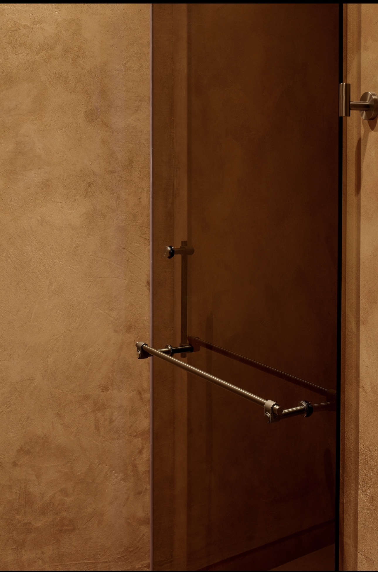 A 689sqft 2-Bedder Japandi Resale in North-east - Bronze door frame, metallic handles, elegant design, warm lighting