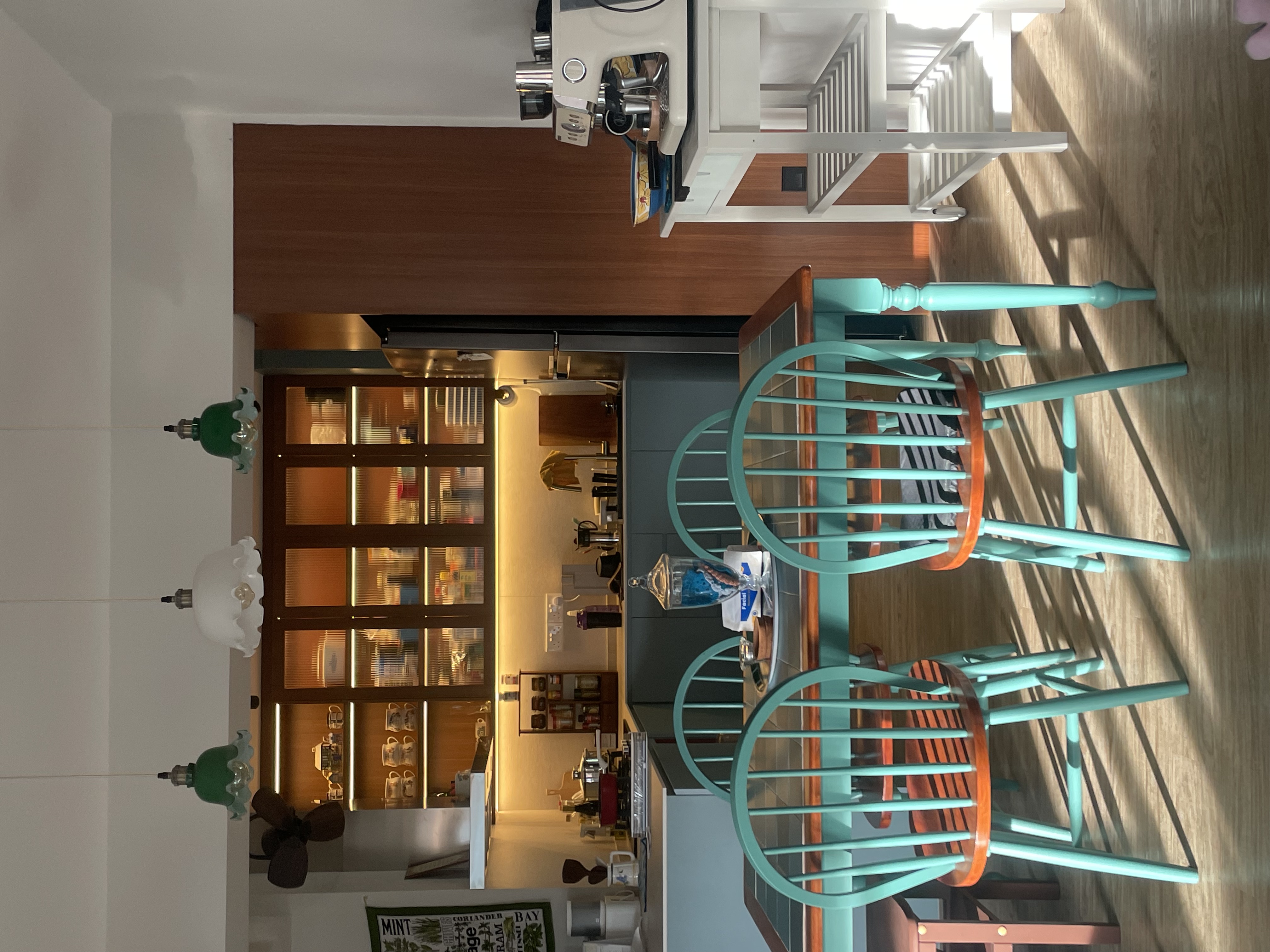 Meet our most "talked about" piece of furniture 👀 - modern kitchen, dining area, cozy room, bright lighting, wooden