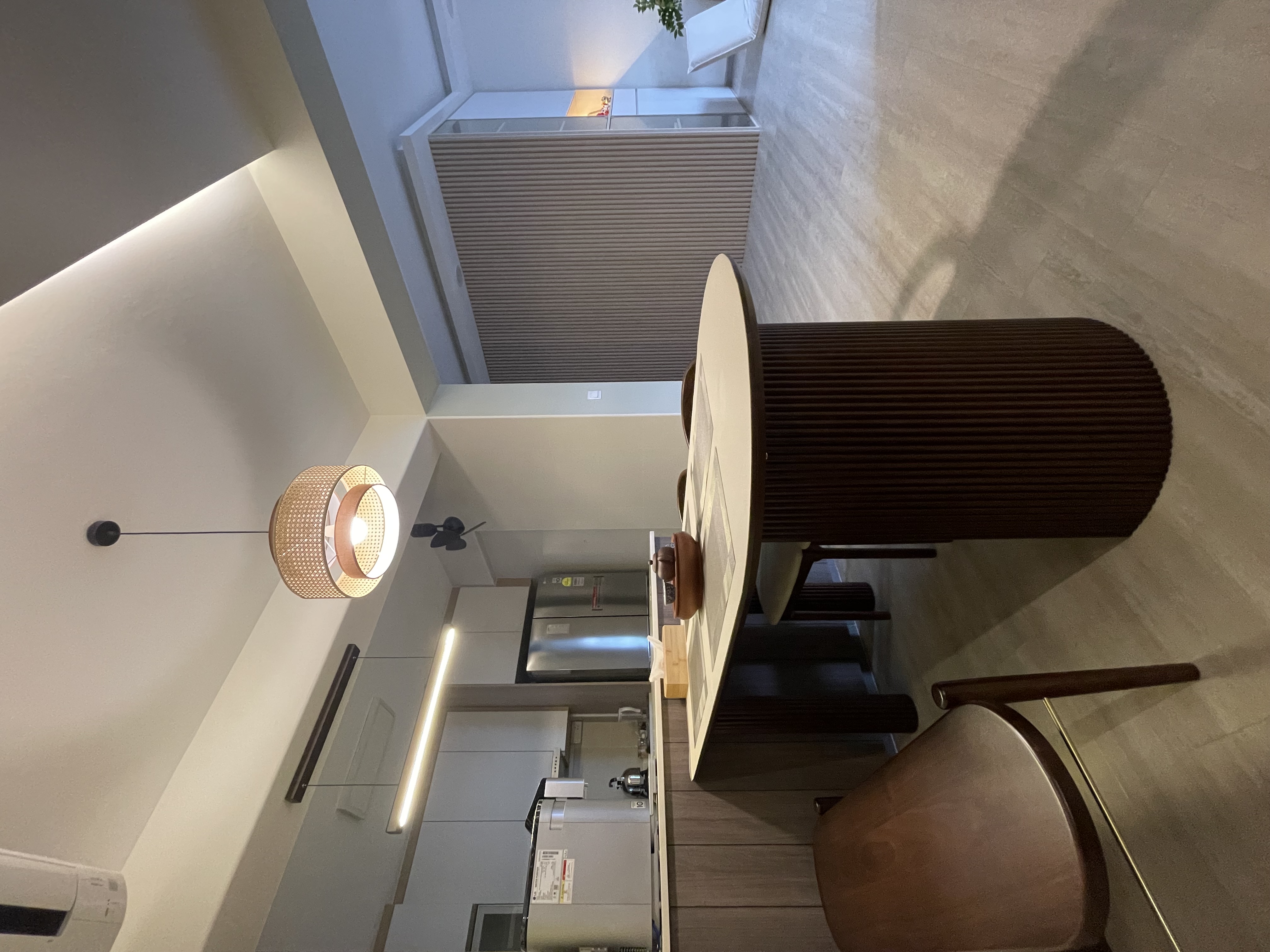 Our cosy crib filled with rattan-wooden accent pieces  - modern kitchen, contemporary design, minimalist decor, sleek