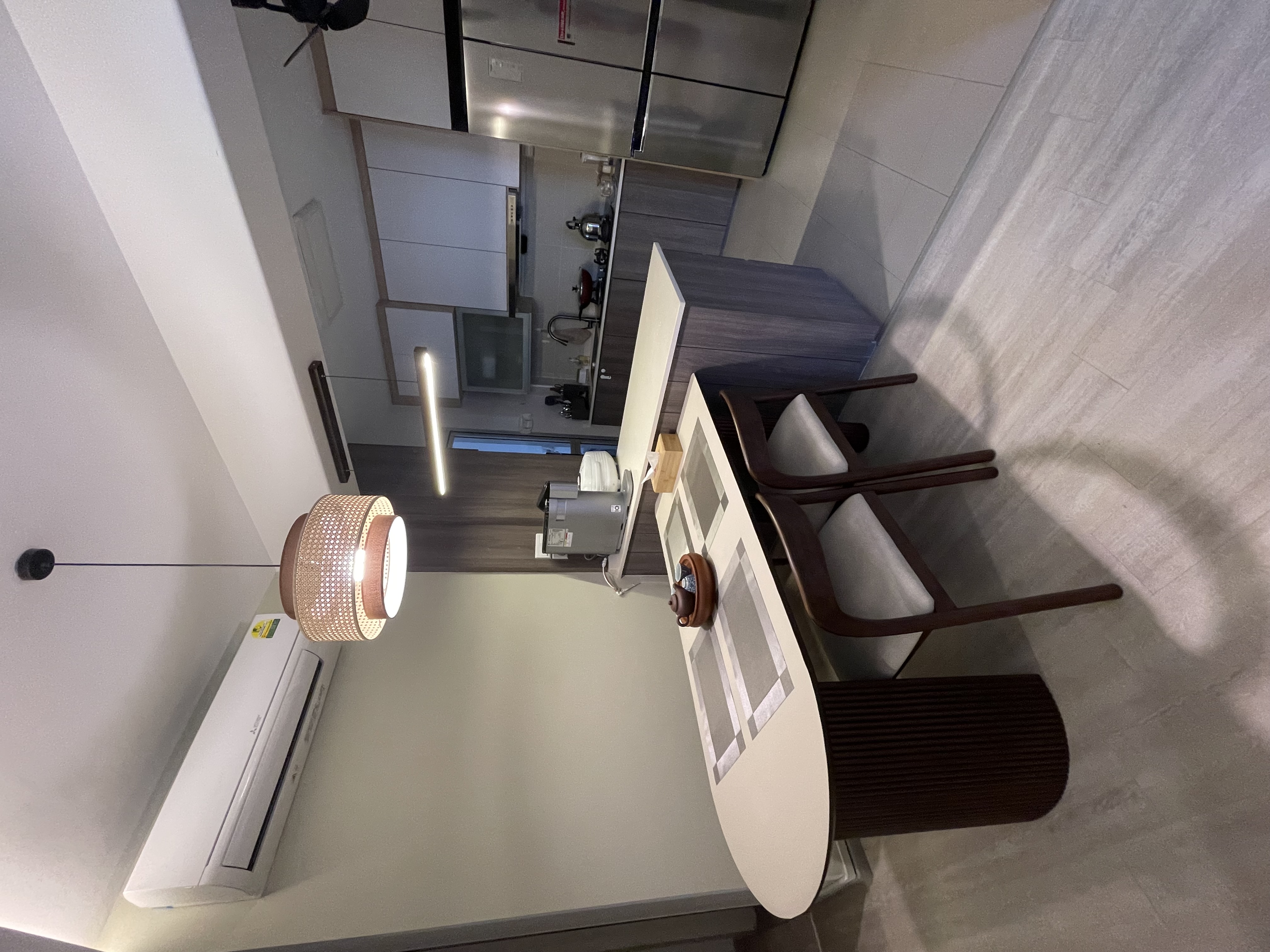 Our cosy crib filled with rattan-wooden accent pieces  - modern kitchen, contemporary design, minimalist decor, sleek