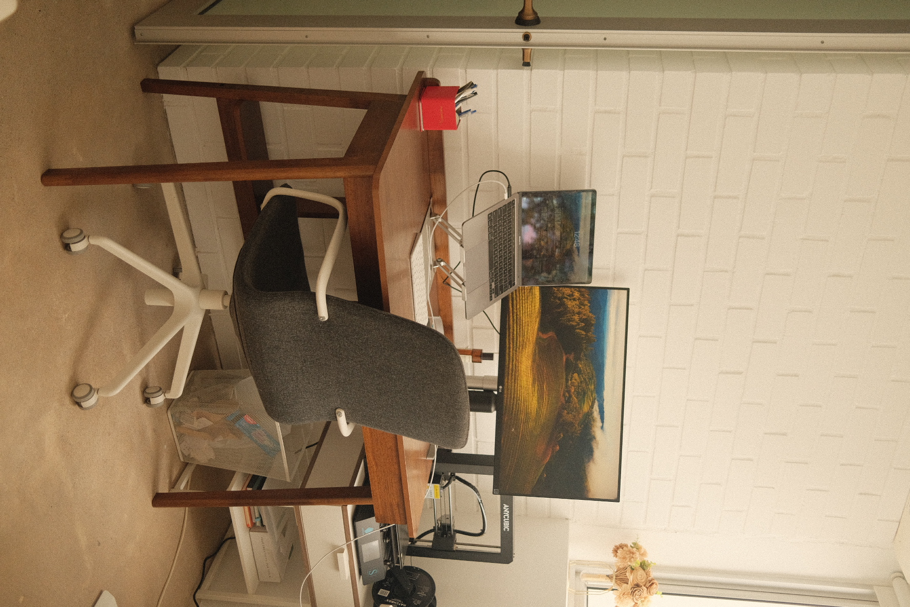 Our 2 person study with a few creative outlets to keep us inspired