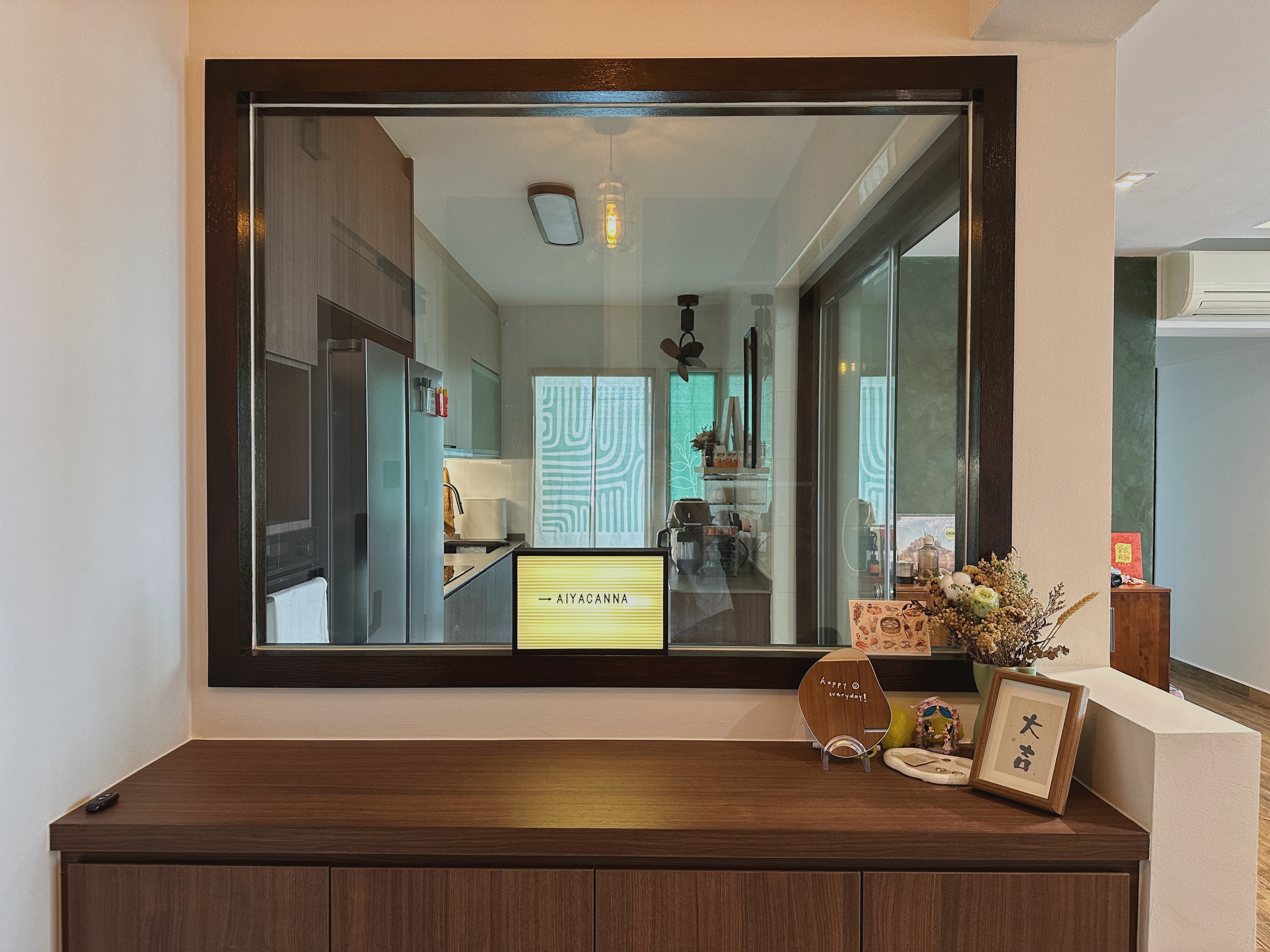 Mid-Century Modern Zakka 5-Room Home under 43k - Modern kitchen interior, minimalist design, large window, wooden cabinets