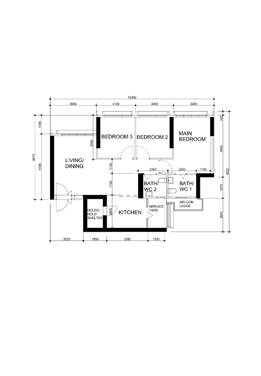 Wabi-Sabi home designed by Chefs to host Private Dinners - Bedroom 3, Living/Dining, Kitchen, Bath WC 2, Bath WC 1, Main