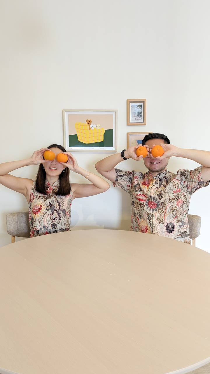 The Dining Area - Our Favourite Photo Spot - Floral pattern shirt, orange glasses, table setting, casual attire, indoor