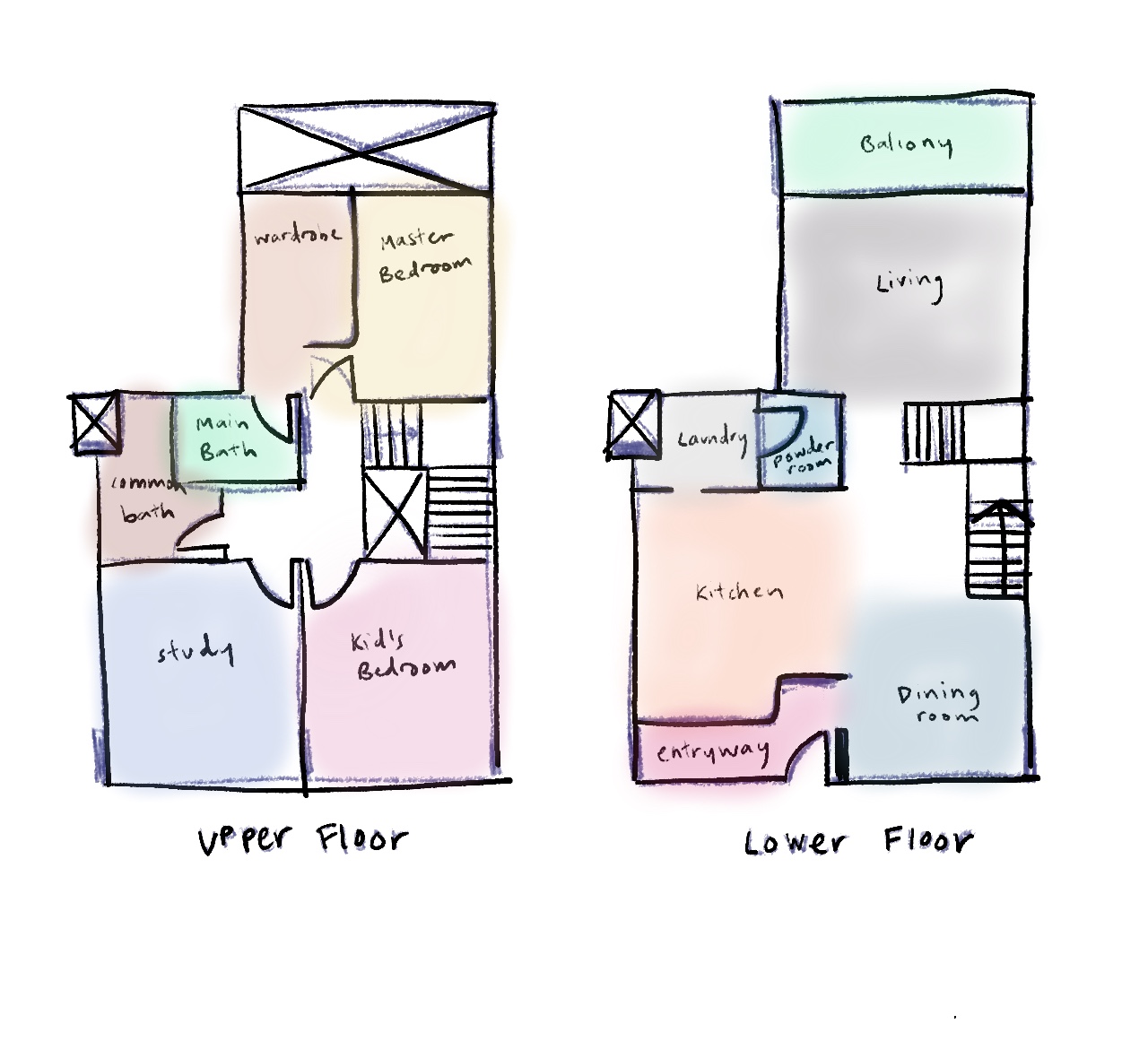 A Modern Farmhouse - Master Bedroom, Living Room, Dining Room, Kitchen, Entryway, Laundry, Powder Room, Balcony, Master