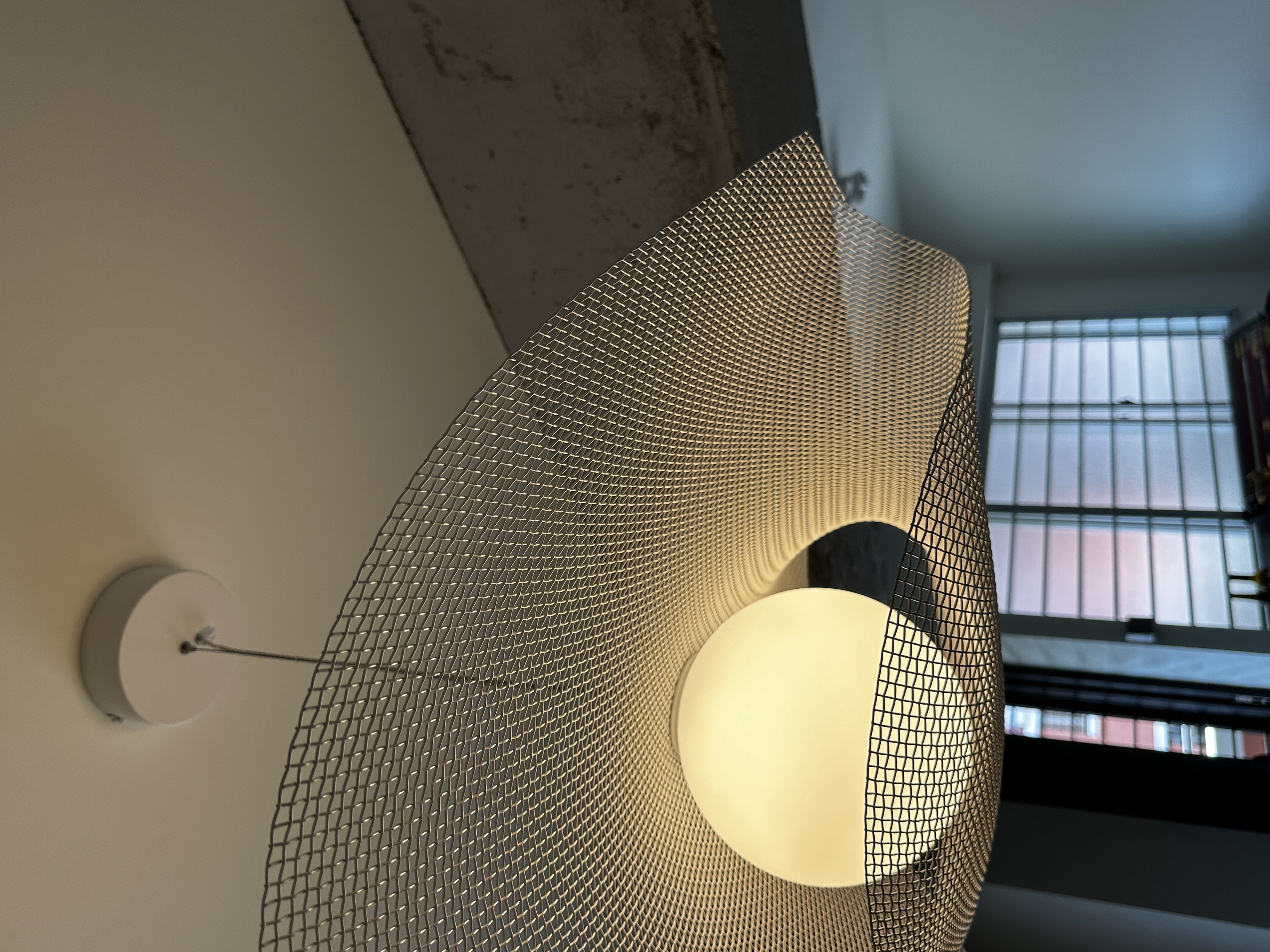 Our Dining Room: Japandi style with raw details - Modern, abstract, geometric, wire mesh, spherical, pendant, light fixture
