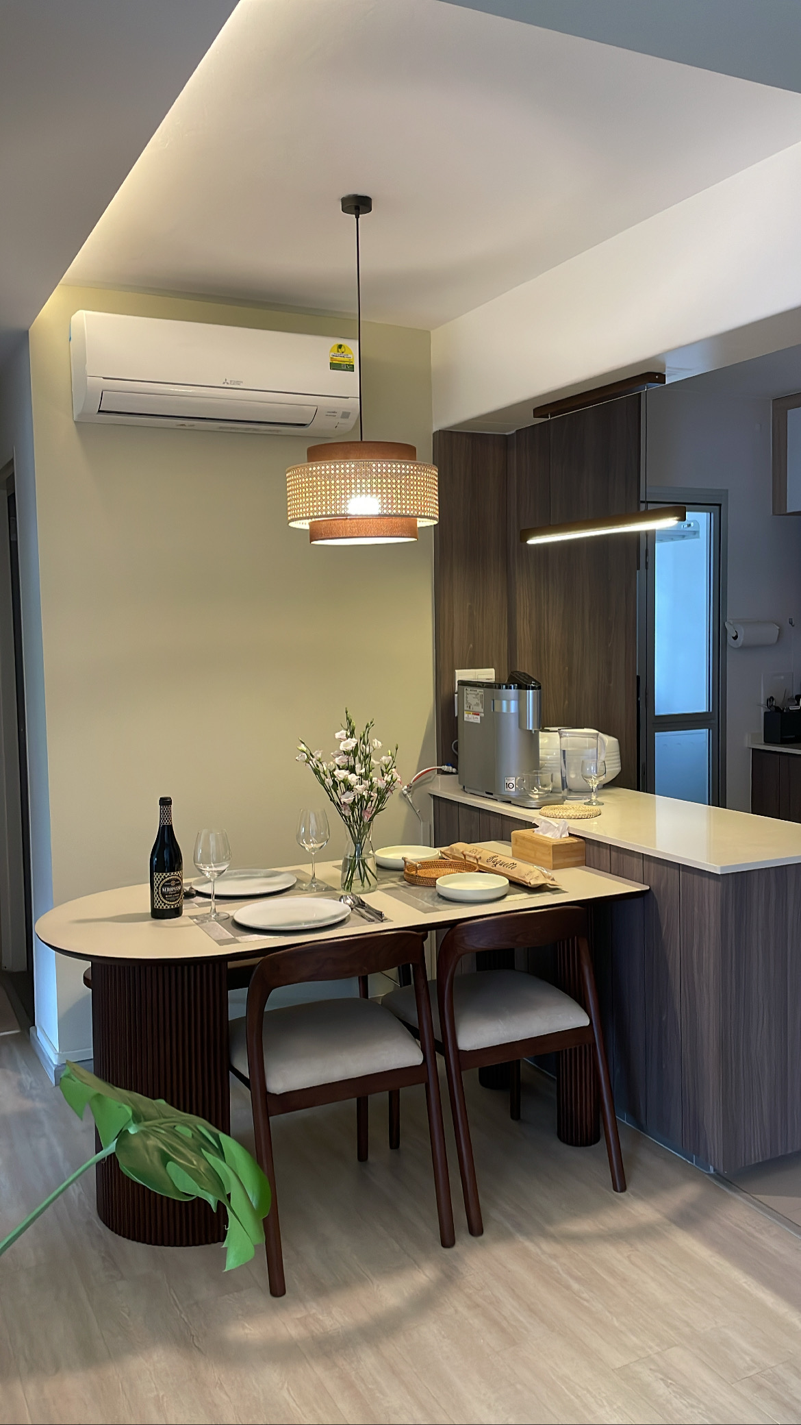 Our Dining Room:  where every meal becomes a cherished memory - Modern dining room with sleek design, minimalist furniture