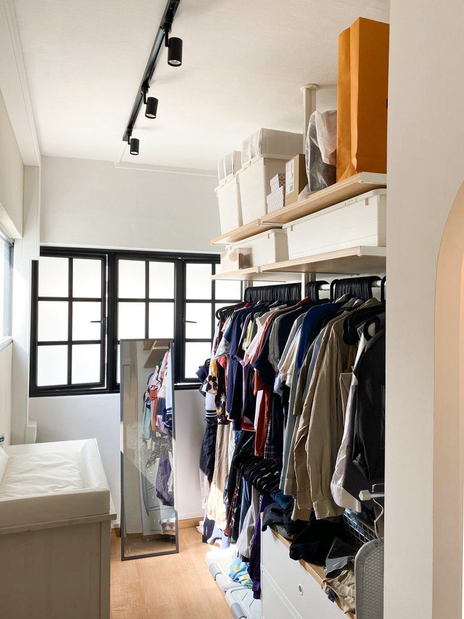 Embrace Serenity: Step into Our Dreamy IKEA-Inspired Bedroom Sanctuary - Modern closet with organized clothes, white and