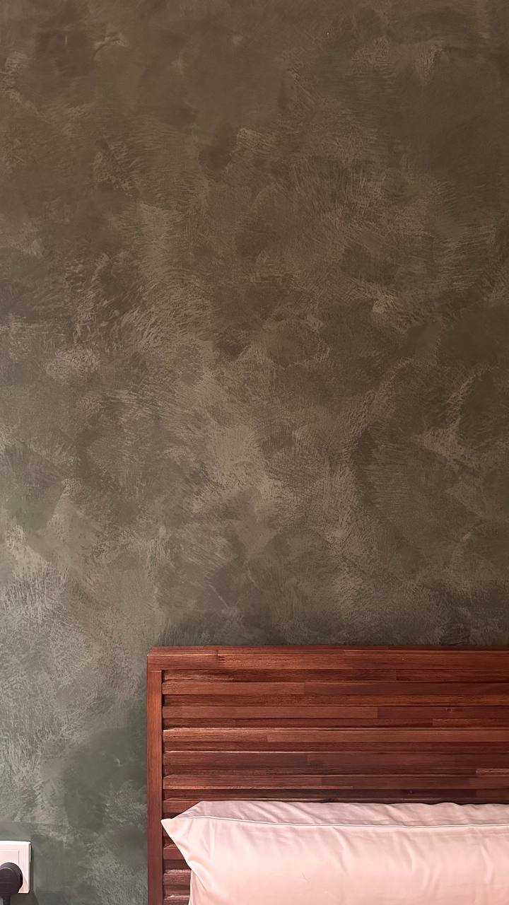 Bedroom Made For A Restful Night 🌙🛏️ - Rustic wooden headboard against textured wall, Minimalist bedroom with natural wood