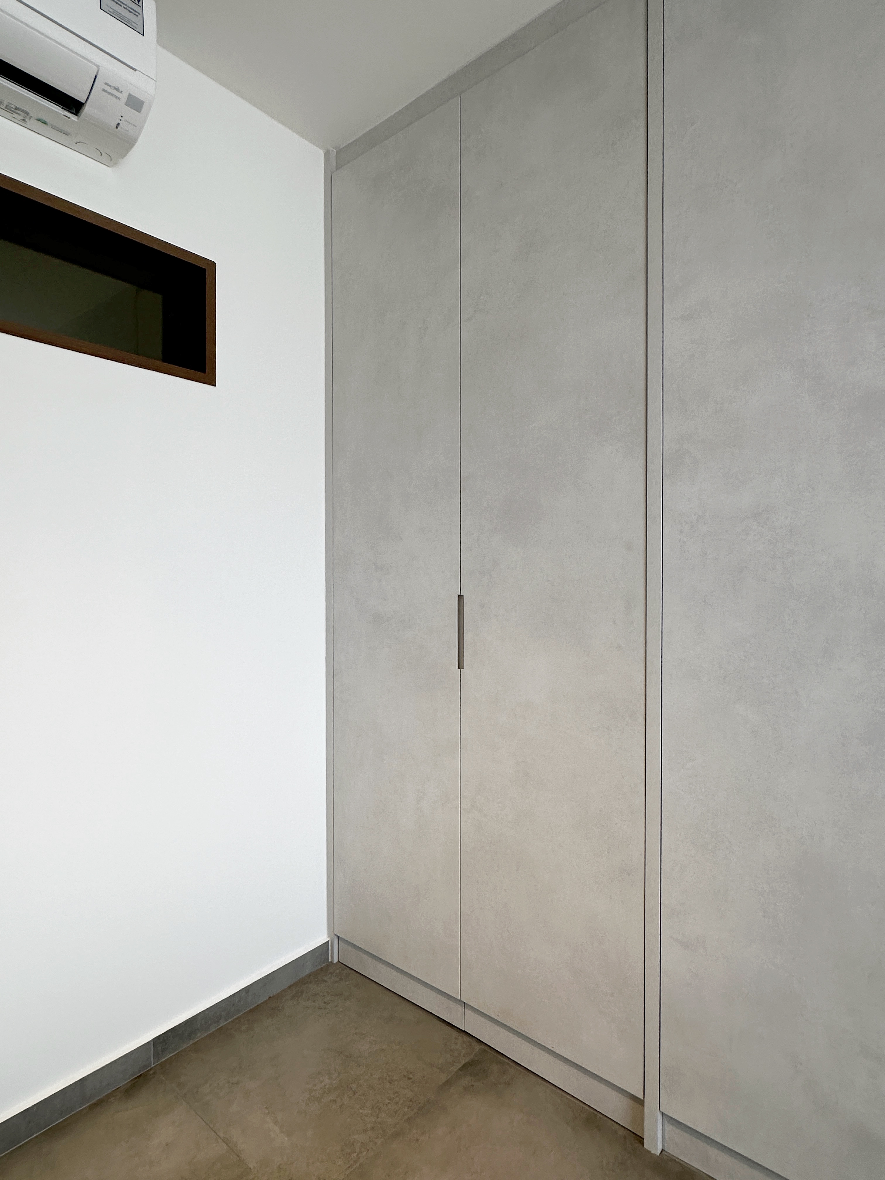 Our Bedroom Routine: Resting Zone - Modern minimalist kitchen cabinetry, sleek gray cabinets, contemporary design