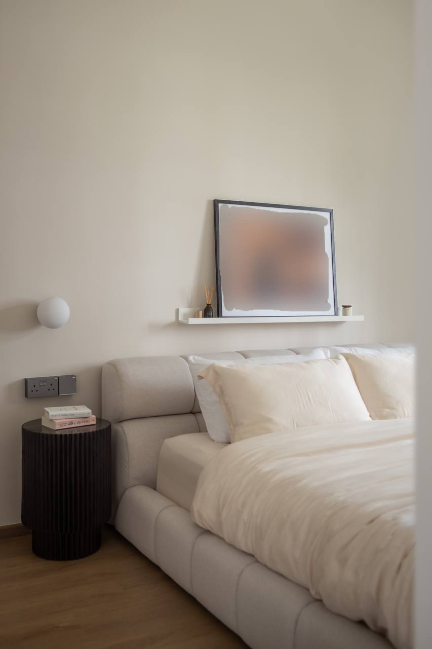 Our Bedroom: Designed for a good night sleep - Modern minimalist bedroom, neutral color palette, beige sofa, white pillows