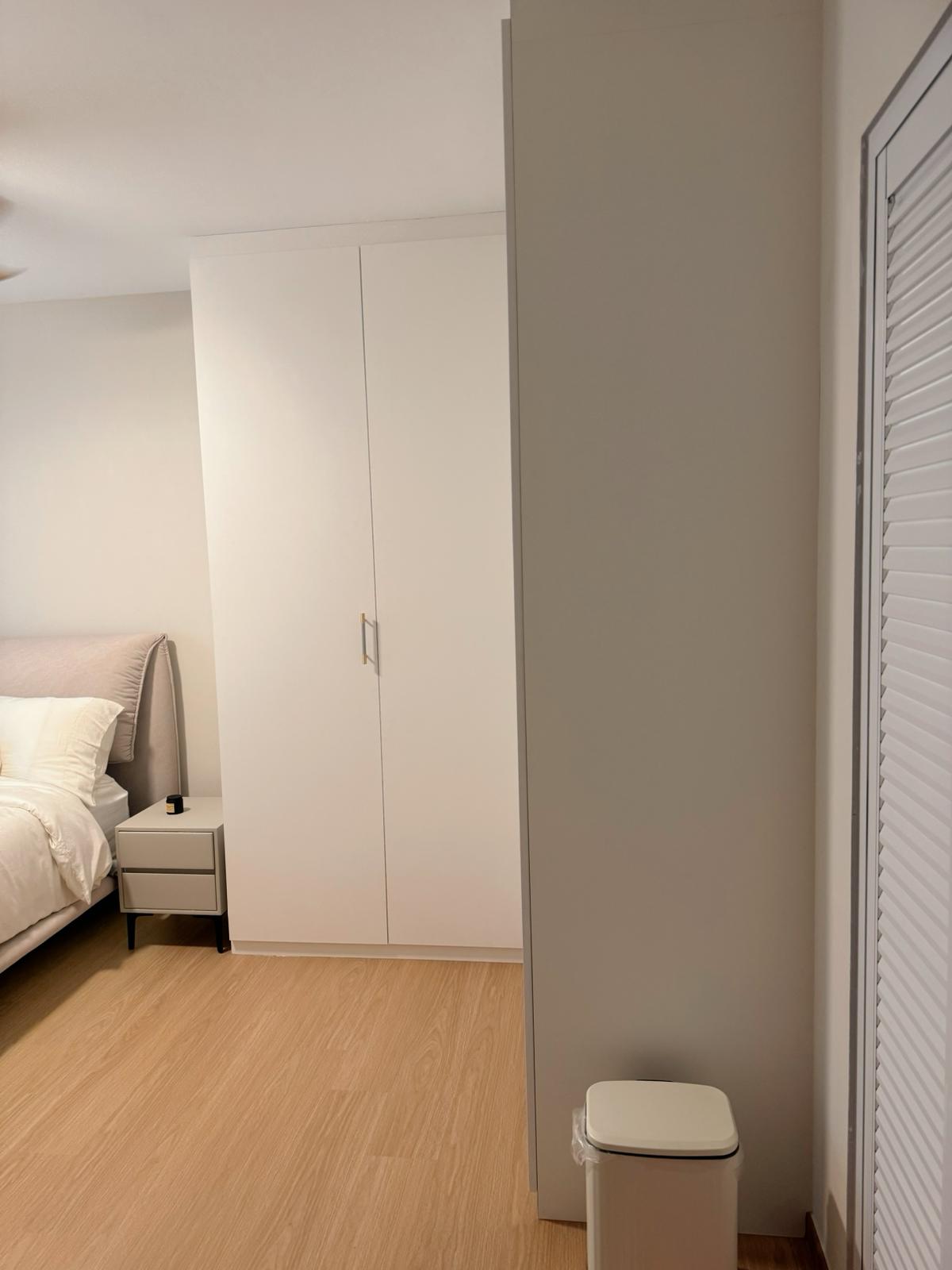 Our master bedroom: Clean and simple space to melt away stresses - Modern minimalist bedroom, neutral color palette, white