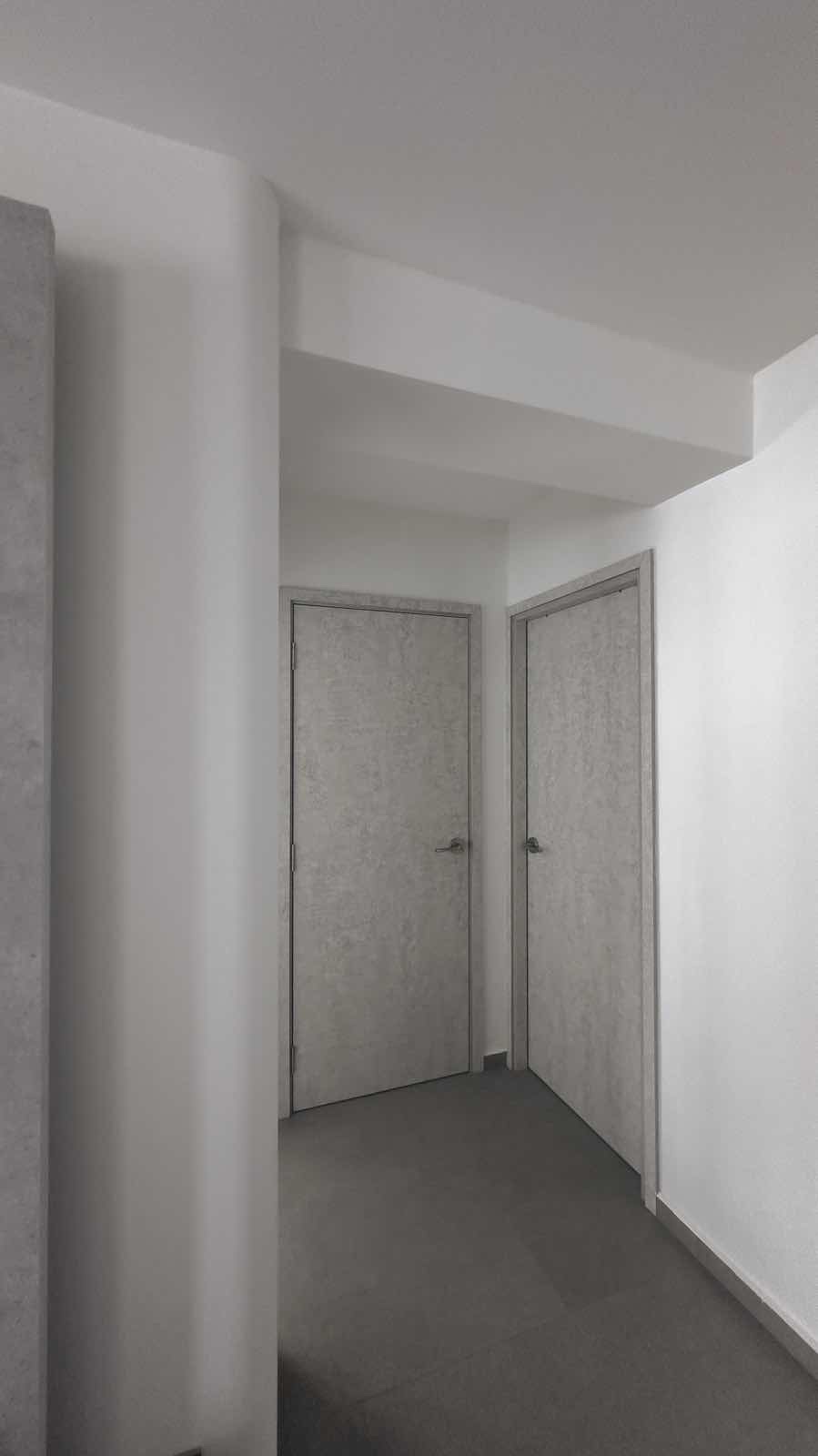 Creating the Ultimate Comfort Haven: A Closer Look at My Living Room - Modern minimalist hallway, sleek doors, neutral color