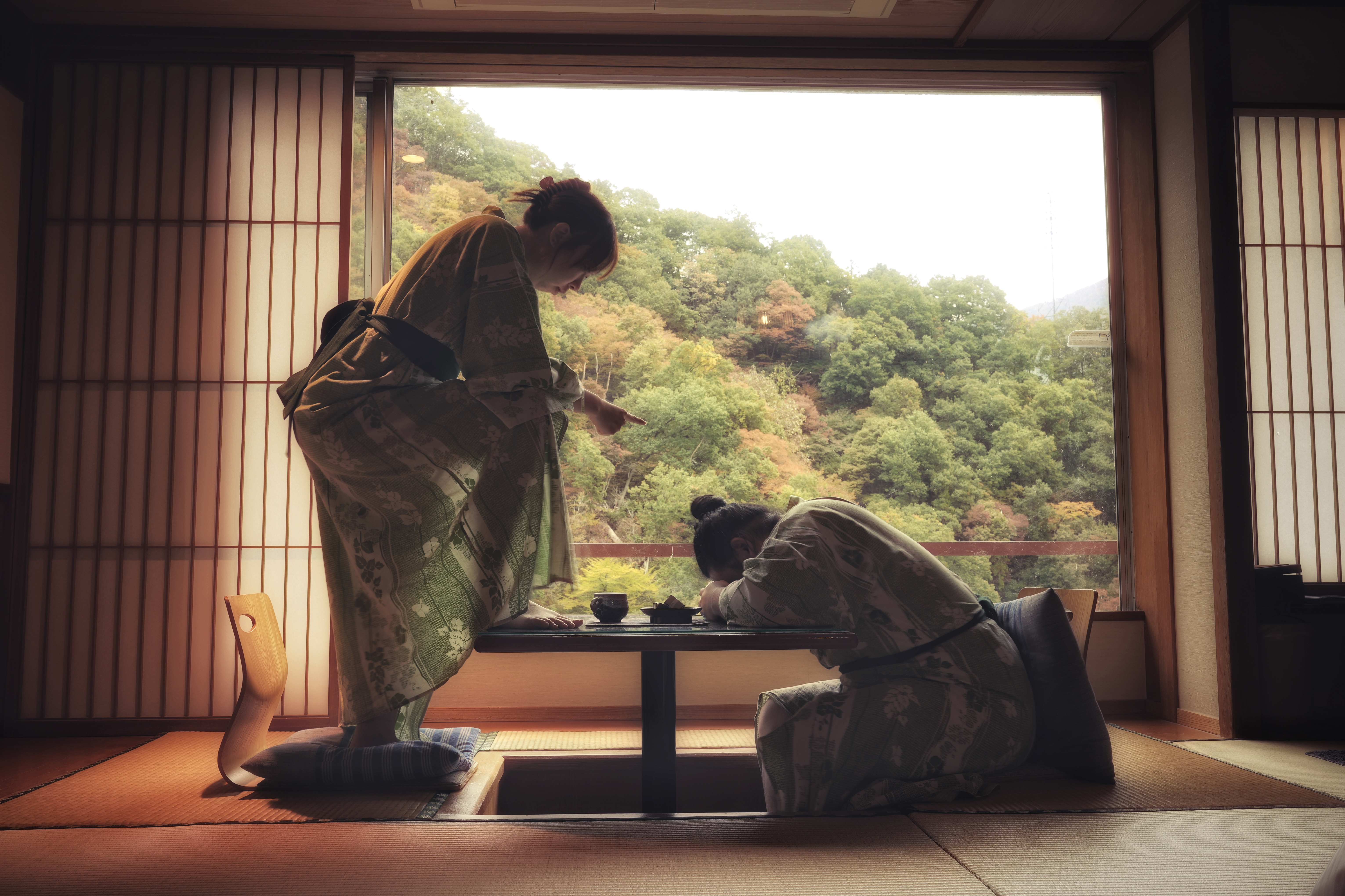 Costs: Financing Your Pinterest Moodboards Without Getting Divorced - Japanese traditional room, woman in kimono, sitting at