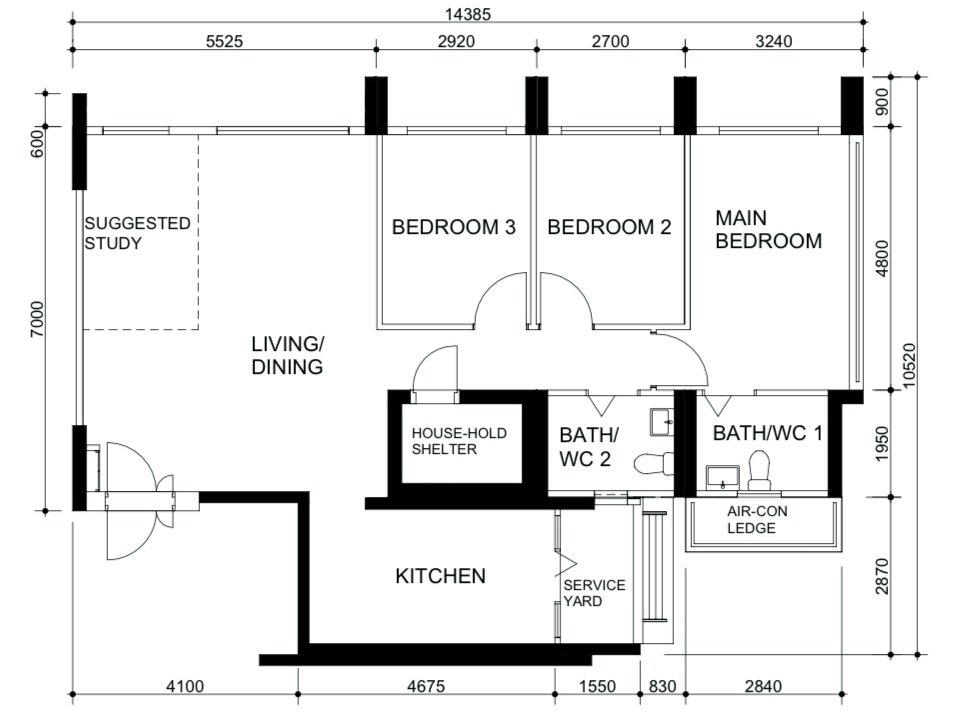 Welcome Home: A "Sand-sory" Escape - Living area, dining area, study, kitchen, house hold shelter, bathroom, WC 2, main