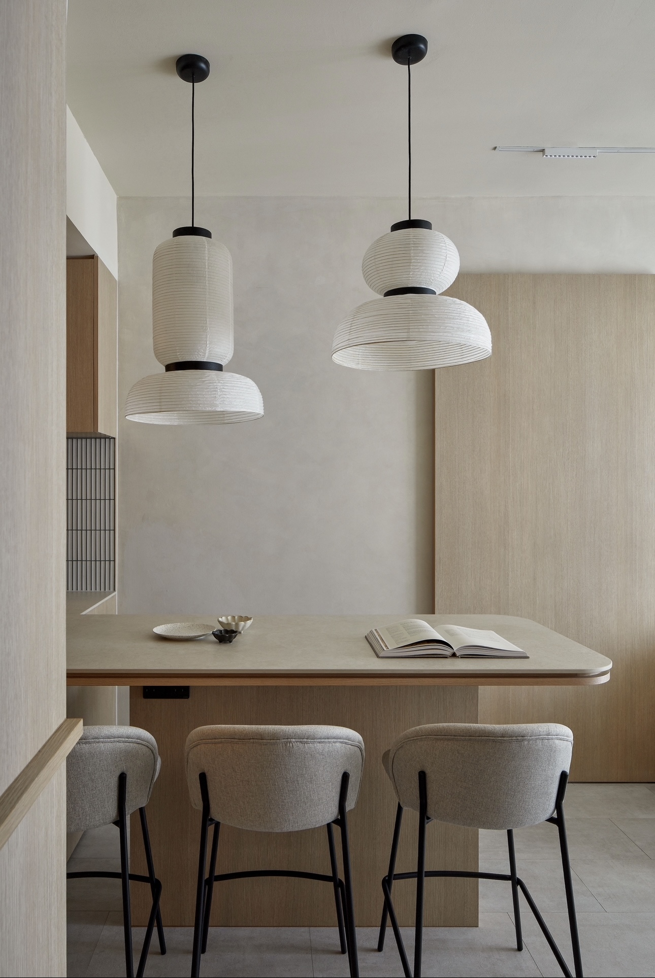 Dining area: A Ryokan inspired space where we work, dine and chill  - modern dining room, minimalist design, contemporary