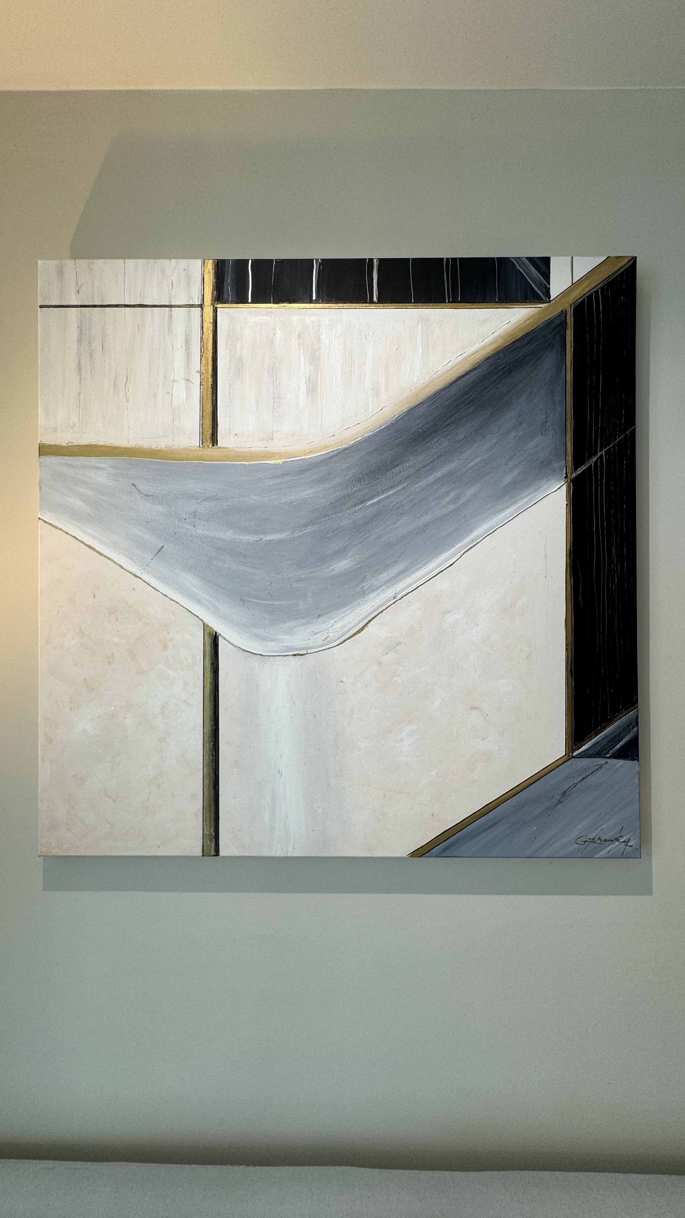 Our Living Room: A Place Where We Can Relax, Unwind, and Enjoy - Modern abstract painting, minimalist design, abstract art