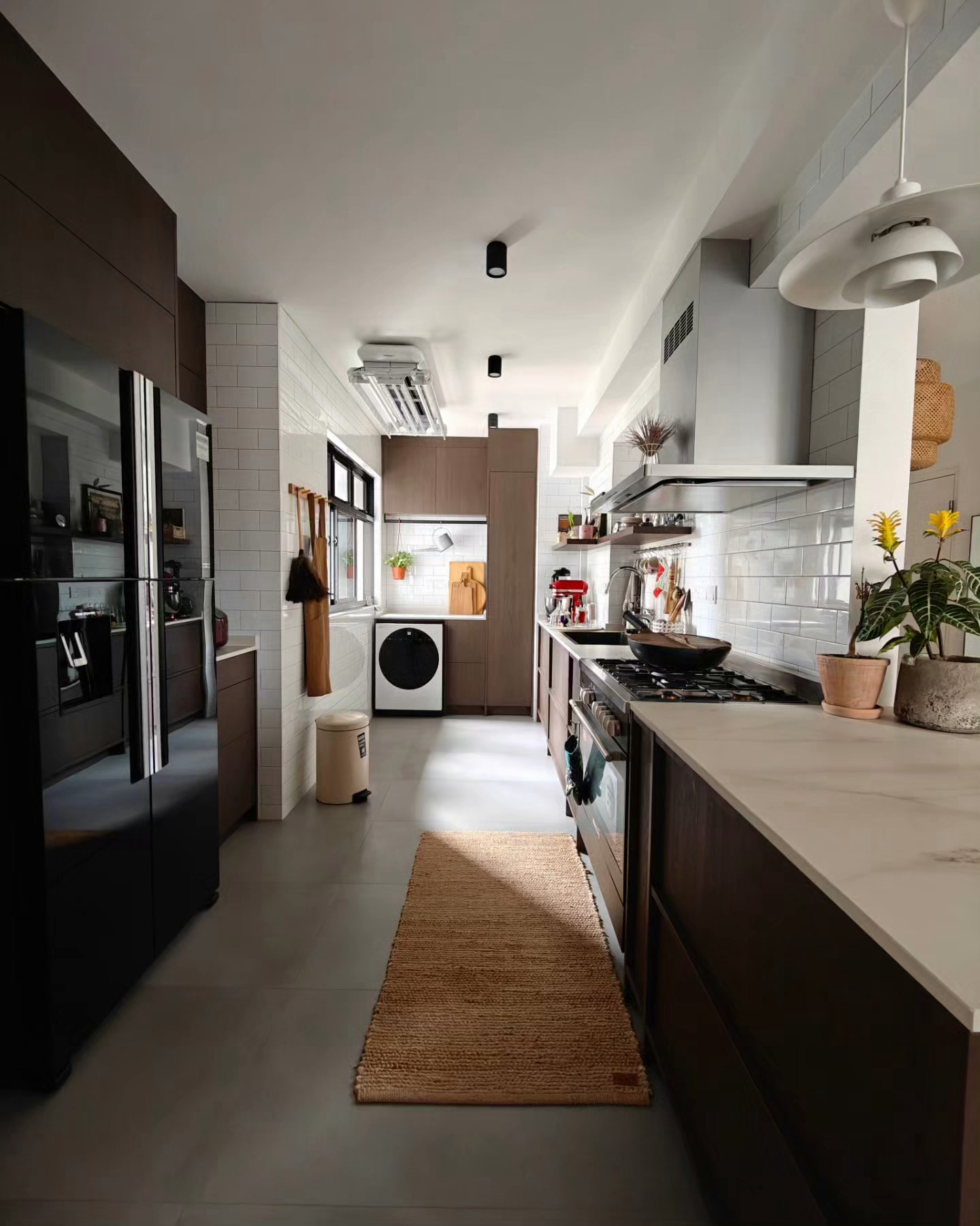 Achieving Our Kitchen Goals Despite A Little Hiccup! - Modern kitchen with sleek design, white tiled walls, black