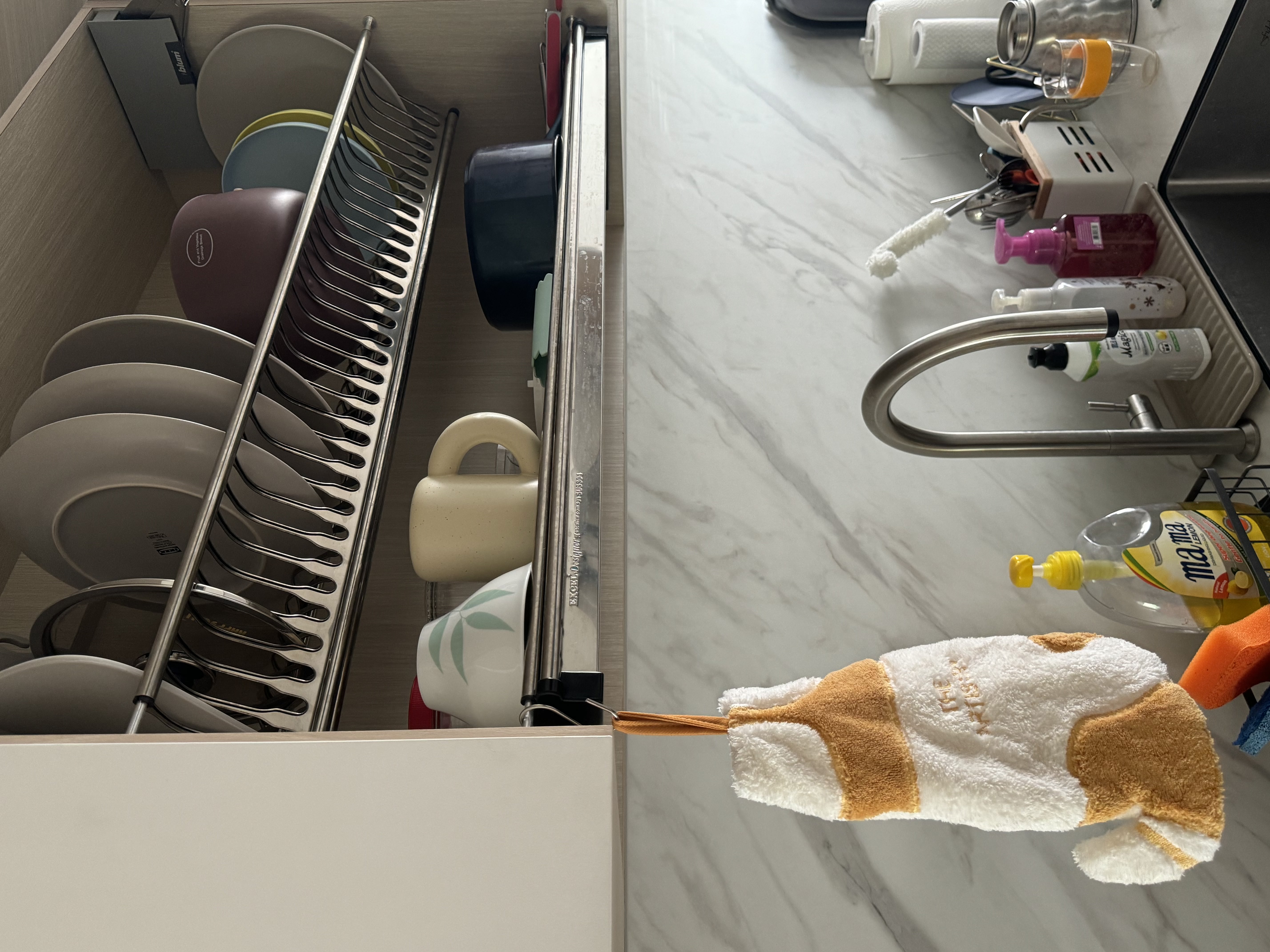 MasterChef Singapore: The Tofu Edition! - Dish rack, kitchen drawer, dishware, plates, cups, utensils, soap dispenser, dish