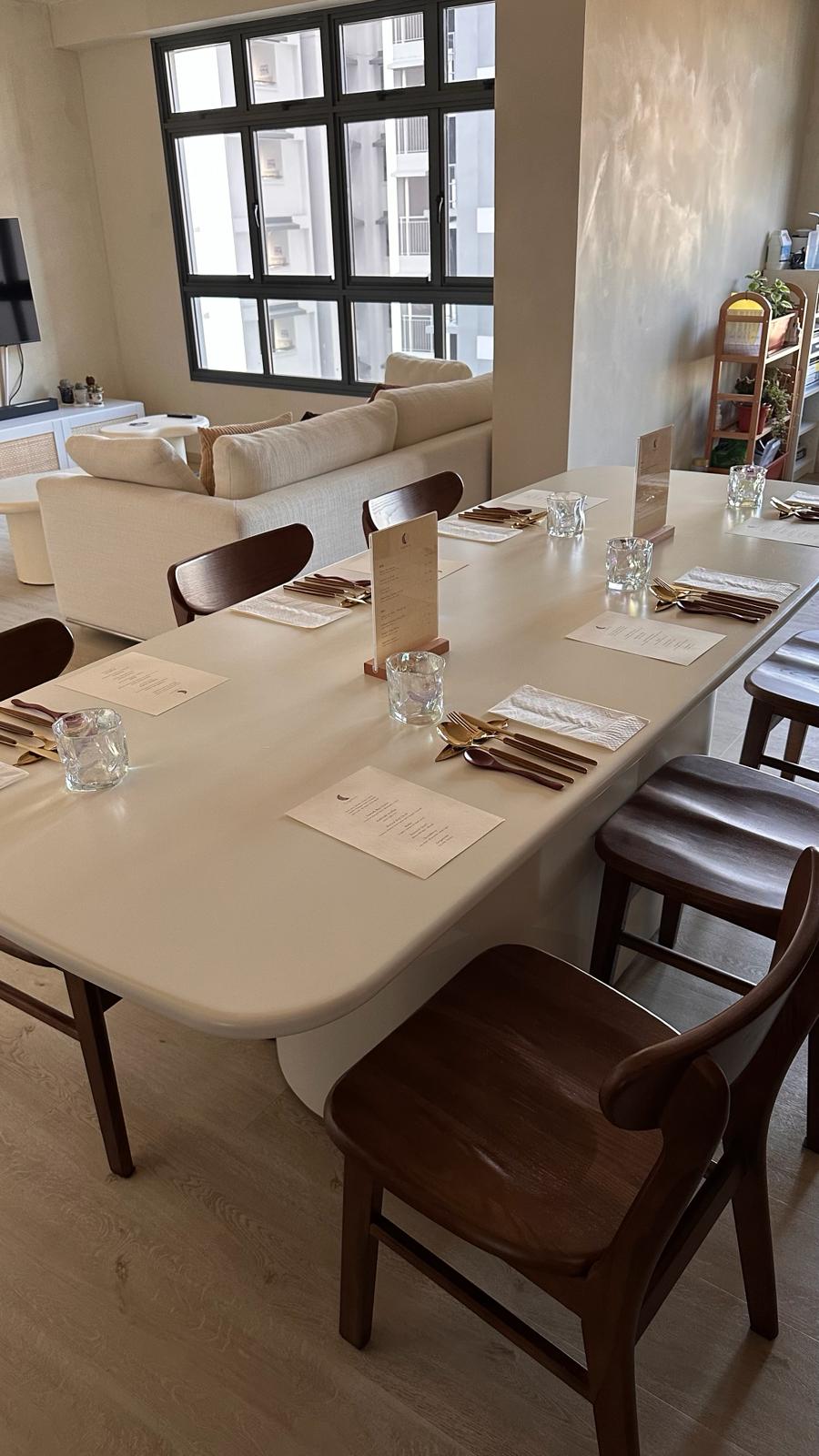 Our Dining Room: A space to gather, dine and share the joy of food. - Modern dining room with minimalist decor, large windows