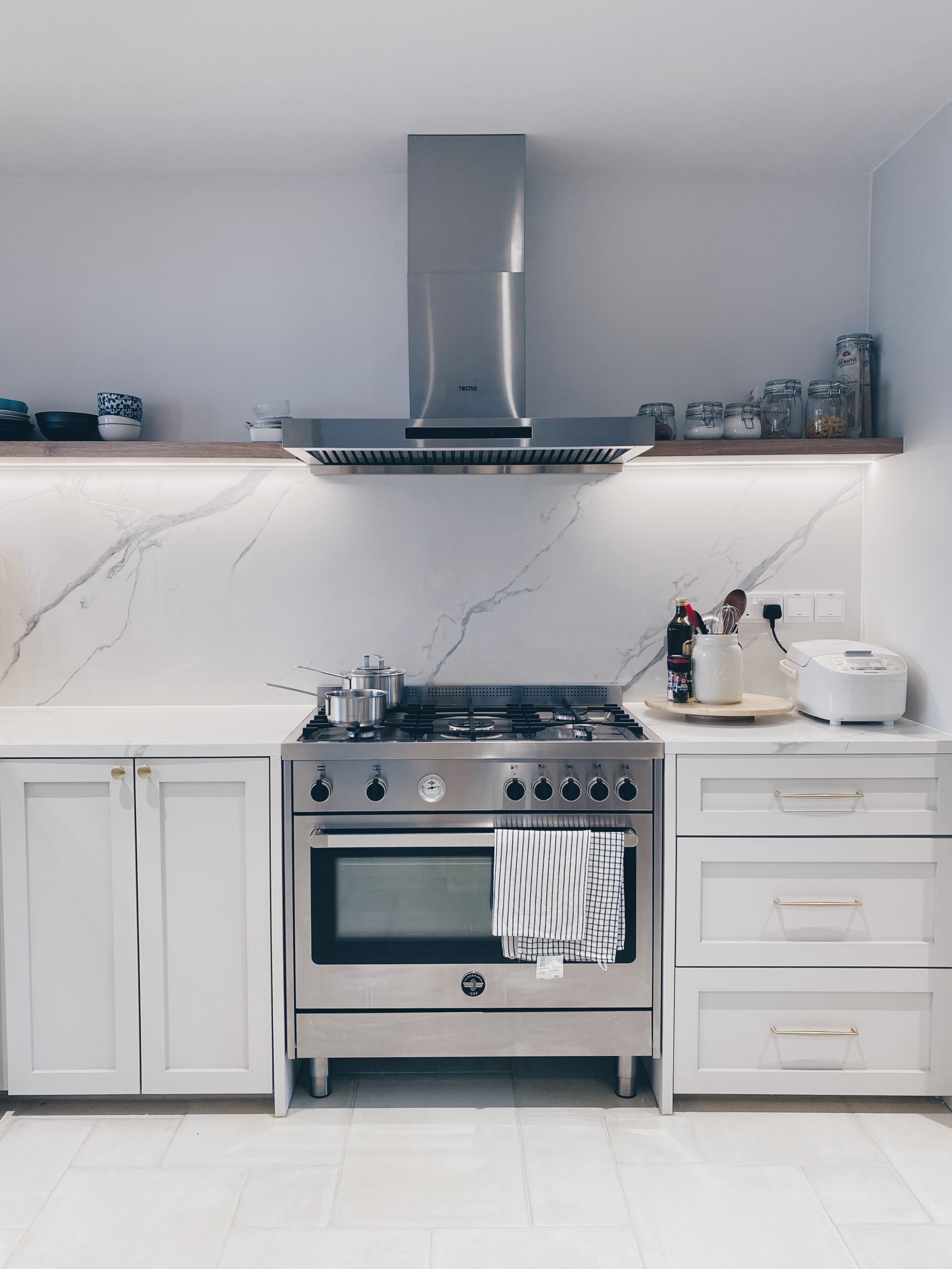 I love a white kitchen, it’s ruining my life, UNTIL ... - modern kitchen, stainless steel stove, gas range, white cabinets