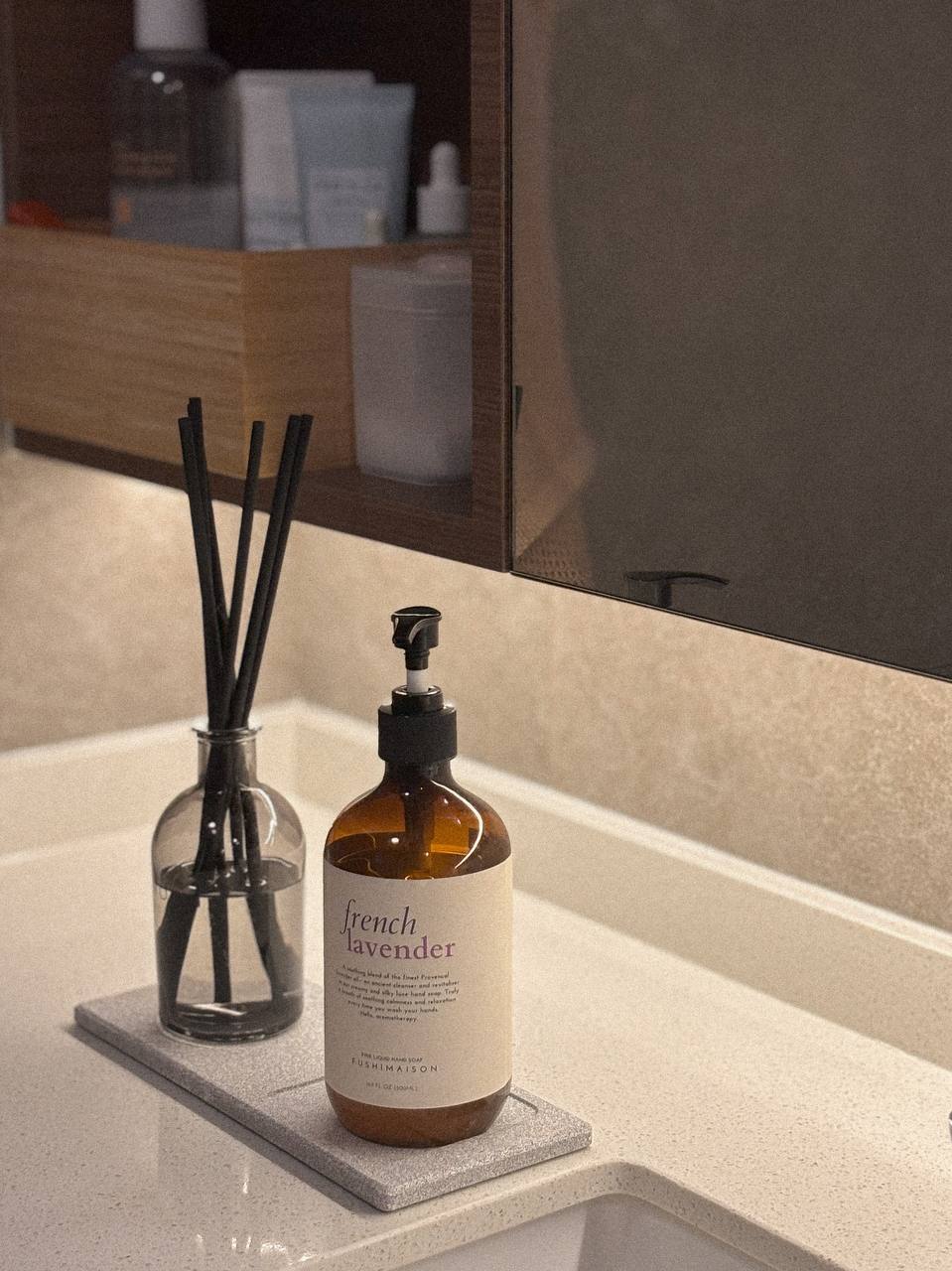 Our Biggest Reno Regrets and Reno Wins - Both in the Bathrooms - feminine bathroom, scented soap, lavender fragrance, French