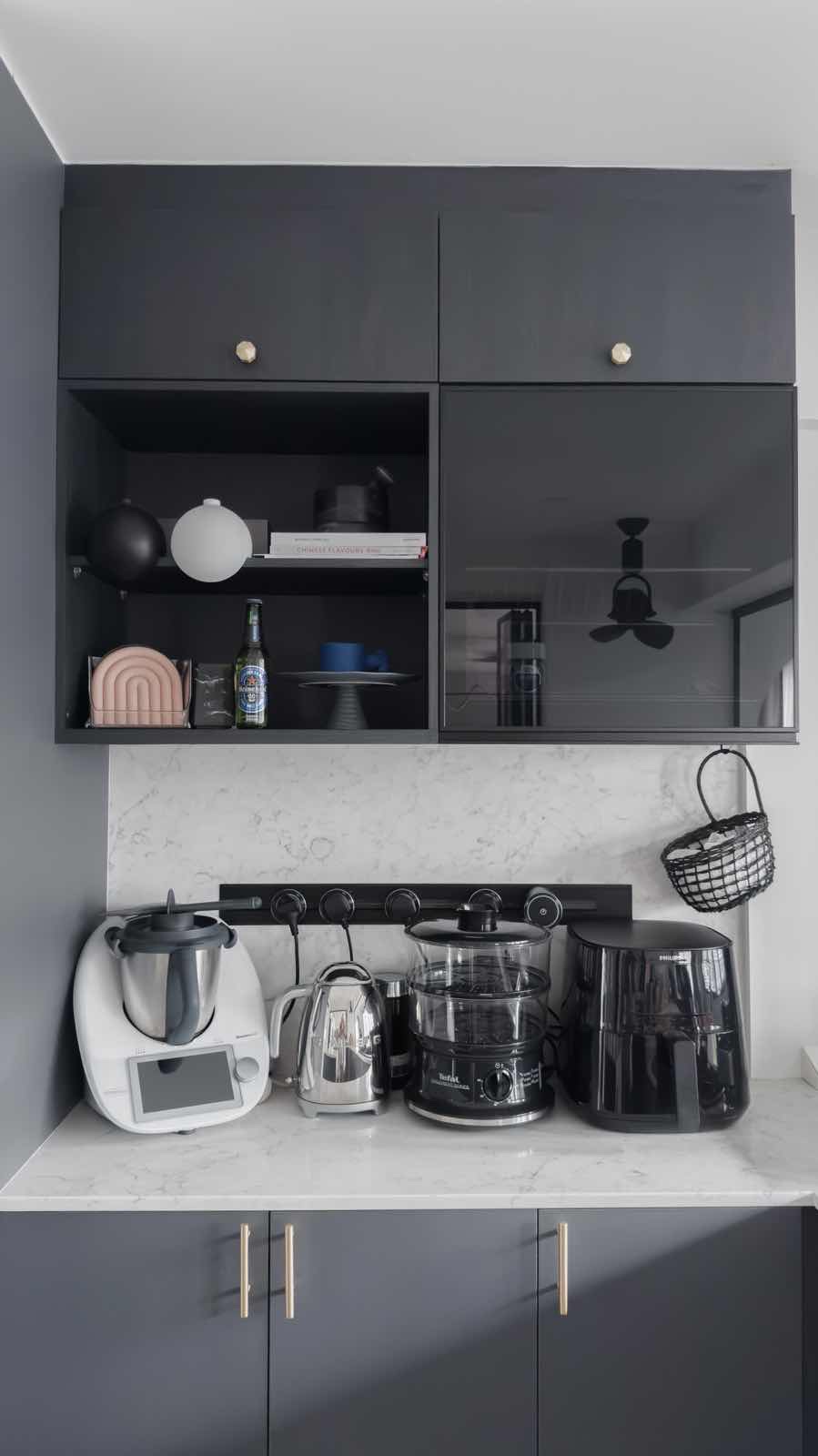 Kitchen Alchemy: The Magic of My Open-Closed Concept Kitchen - modern kitchen cabinetry, sleek black design, minimalist