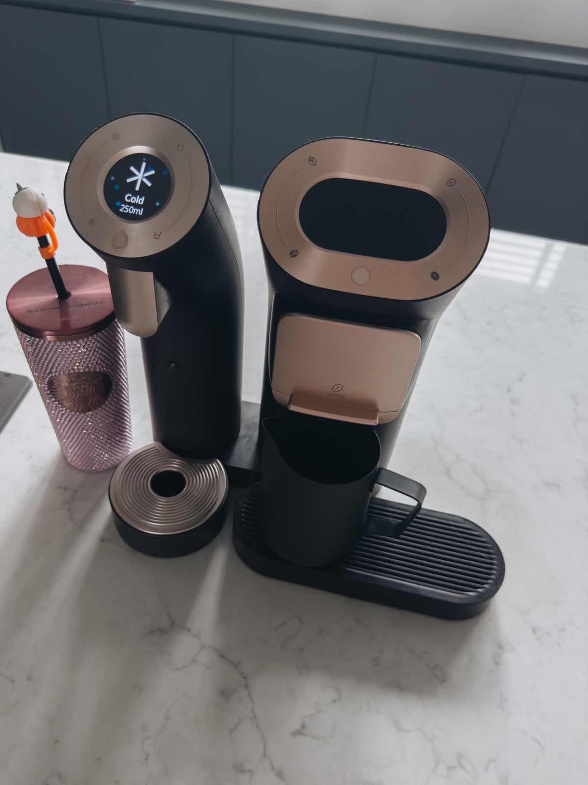 Kitchen Alchemy: The Magic of My Open-Closed Concept Kitchen - smart coffee maker, modern kitchen, digital display, cold