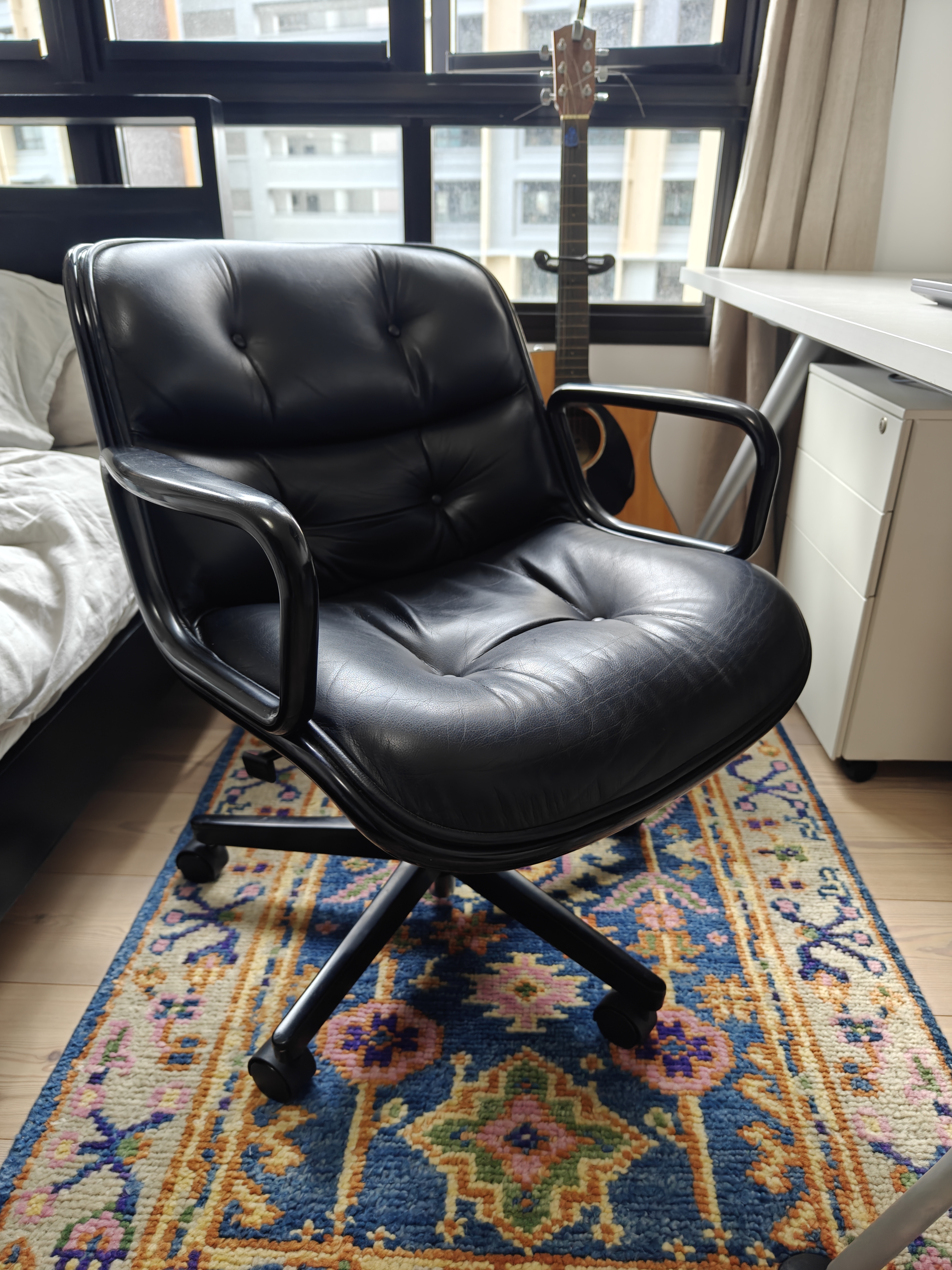 Work Where You Sleep! - Leather office chair, black leather chair, modern office furniture, ergonomic chair, black leather