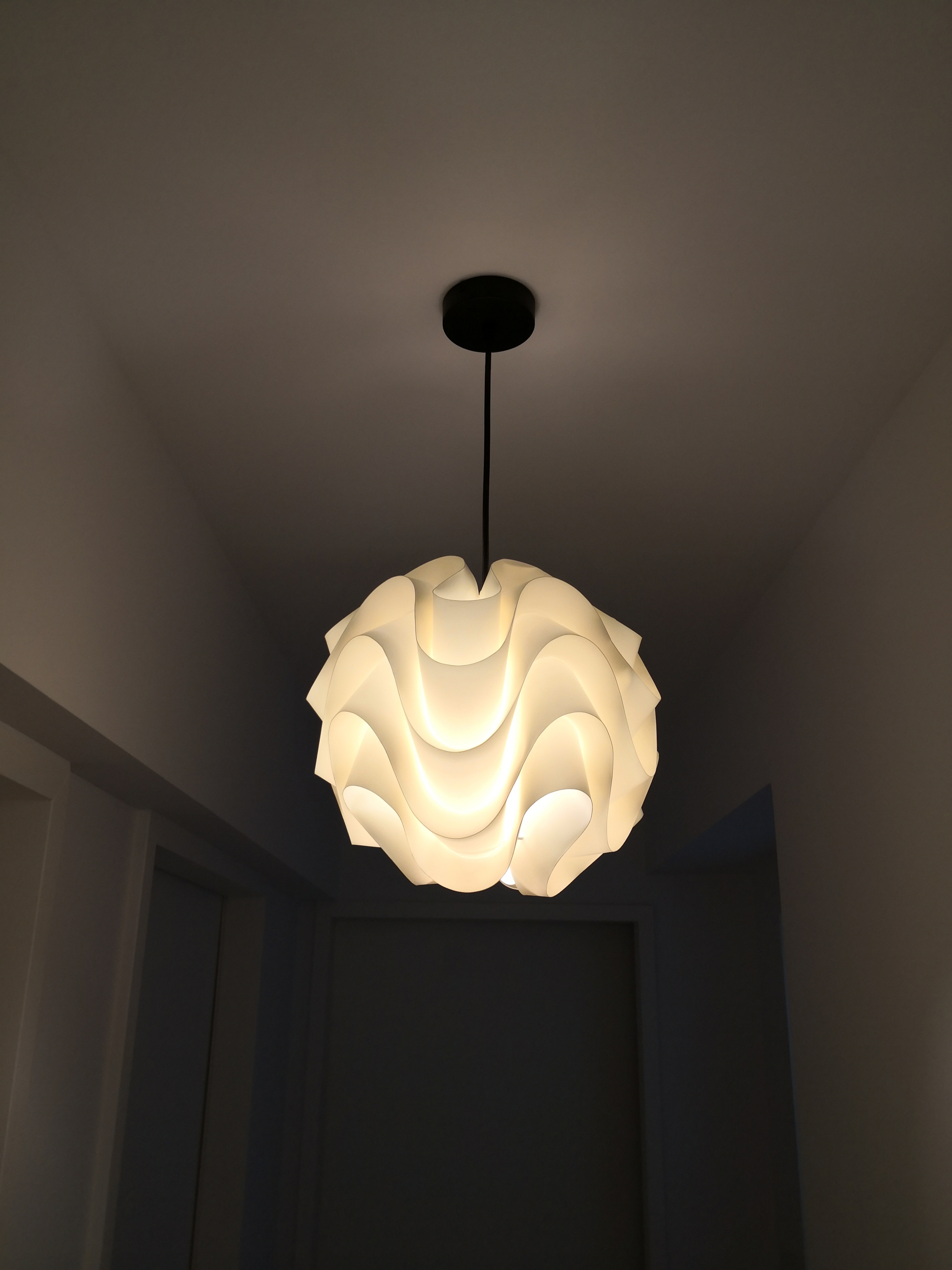 You Light Up My Life! - Modern chandelier, abstract design, soft lighting, elegant pendant, warm glow, minimalist style