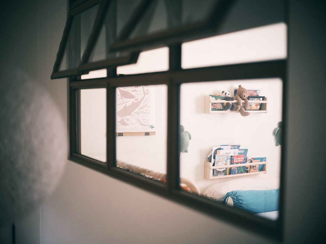 A charming bedroom for a golden childhood - Window, view, room, cozy, soft lighting, children's room, toys, stuffed animals