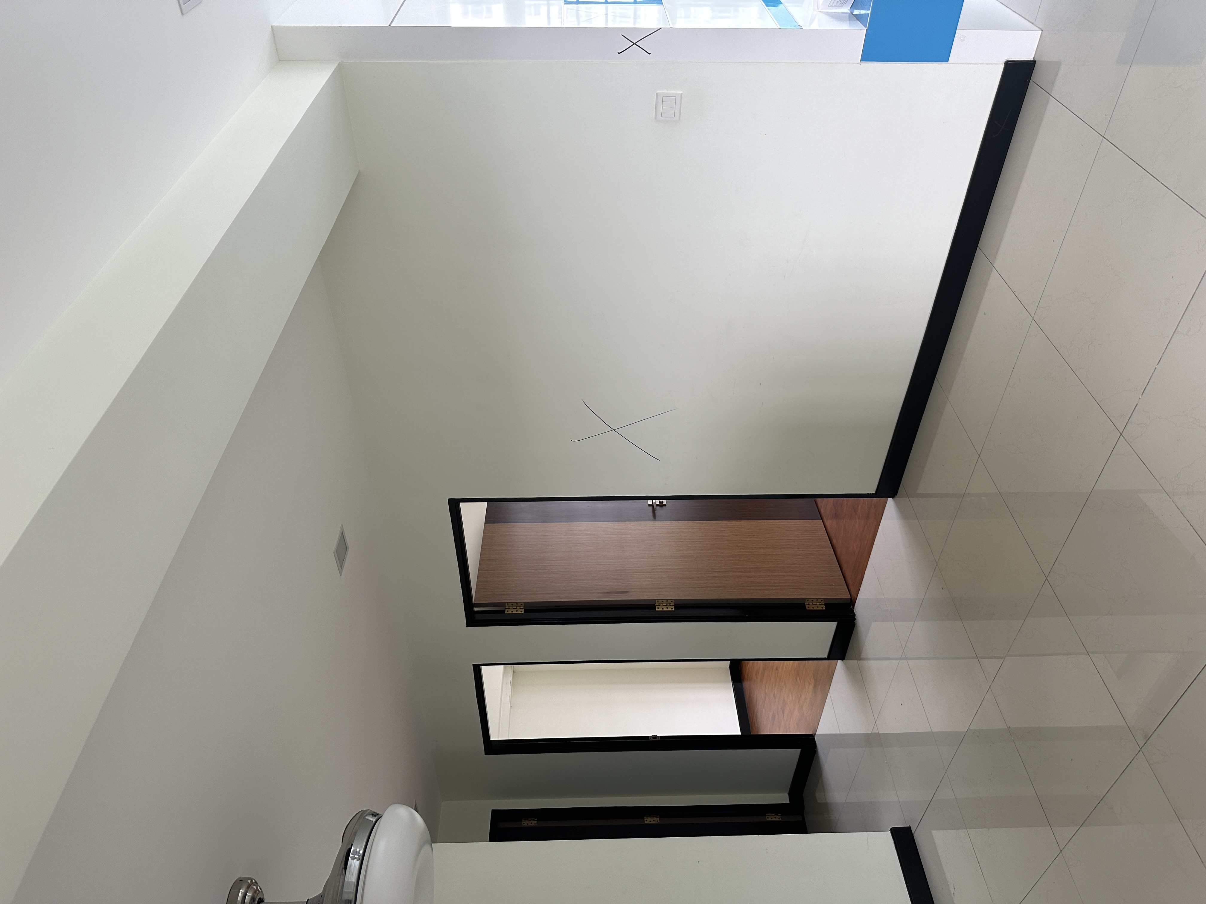 Before and after home transformation!!  - Modern minimalist bathroom, clean lines, sleek design, white and black color