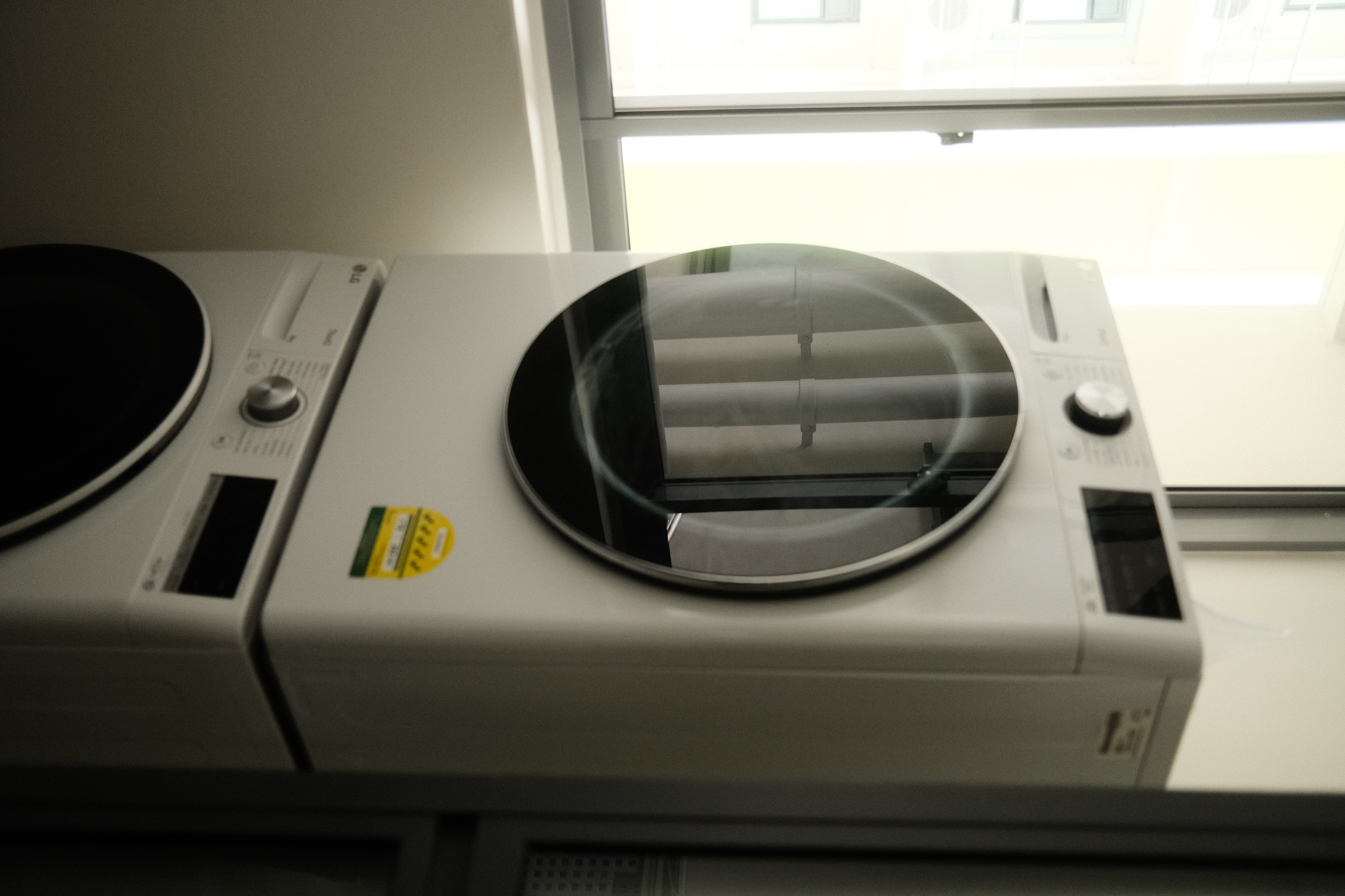 Organising our service yard - Dishwasher, window, laundry, control panel, control buttons, glass door, interior, washing