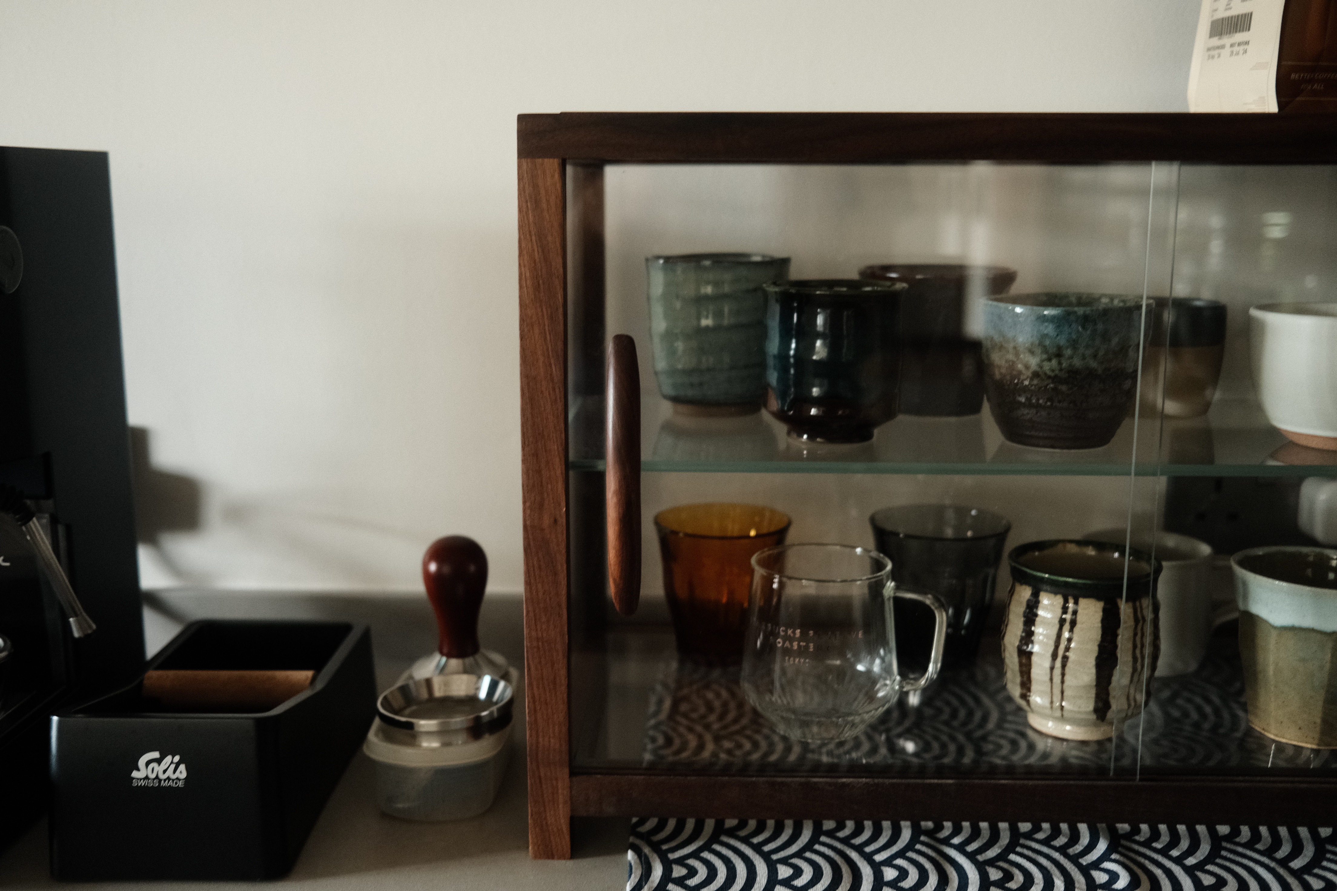 Setting up a coffee bar at home - coffee shop, coffee equipment, coffee mug, coffee pot, coffee beans, coffee beans on