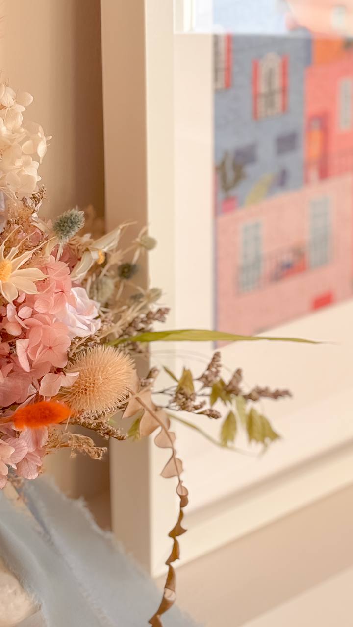 The Art in Our Home - Soft pastel flowers, delicate blossoms, pastel pink and white flowers, floral arrangement