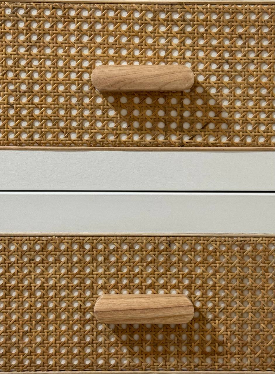 Extra Room: Rattan inspired - Wicker drawers with wooden handles, woven texture, natural wood color, minimalist design