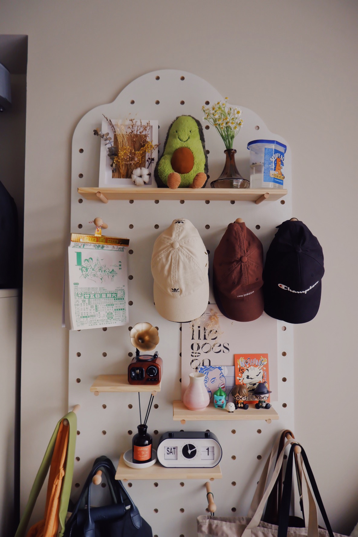 Home Office with Zero Built-ins: My husband's favourite room  - Cozy and organized desk space with a variety of items, Wooden