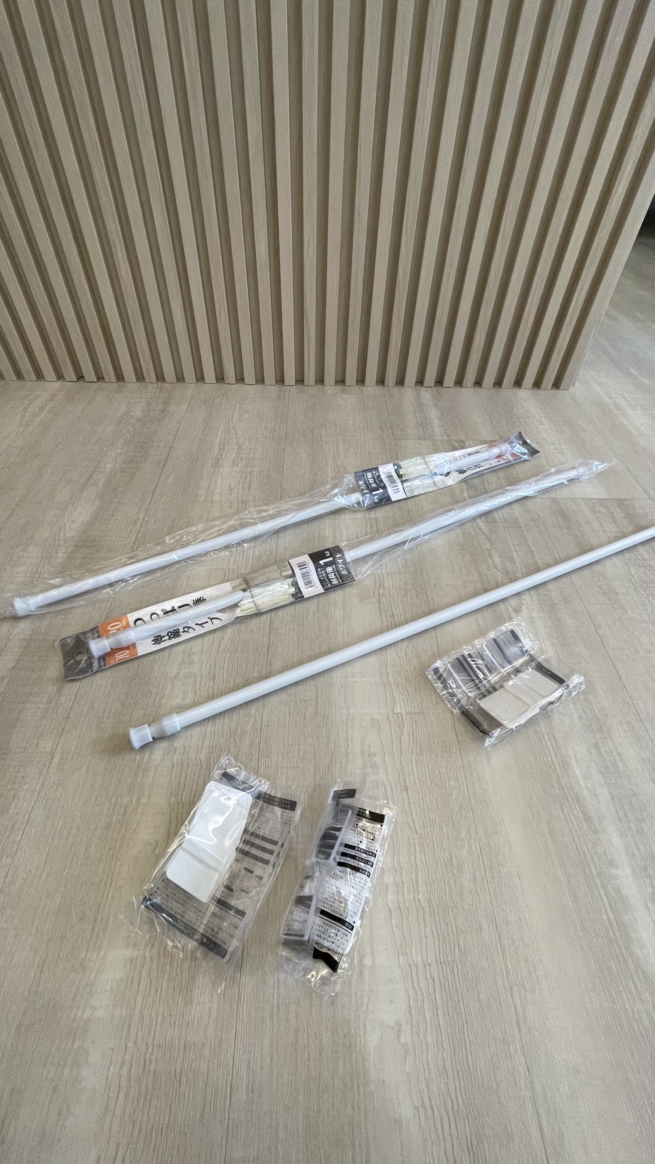 Lovely Entryway into Our Cosy Crib 🏠  - Wooden panel wall with vertical slats, PVC pipe installation kit, White PVC pipe