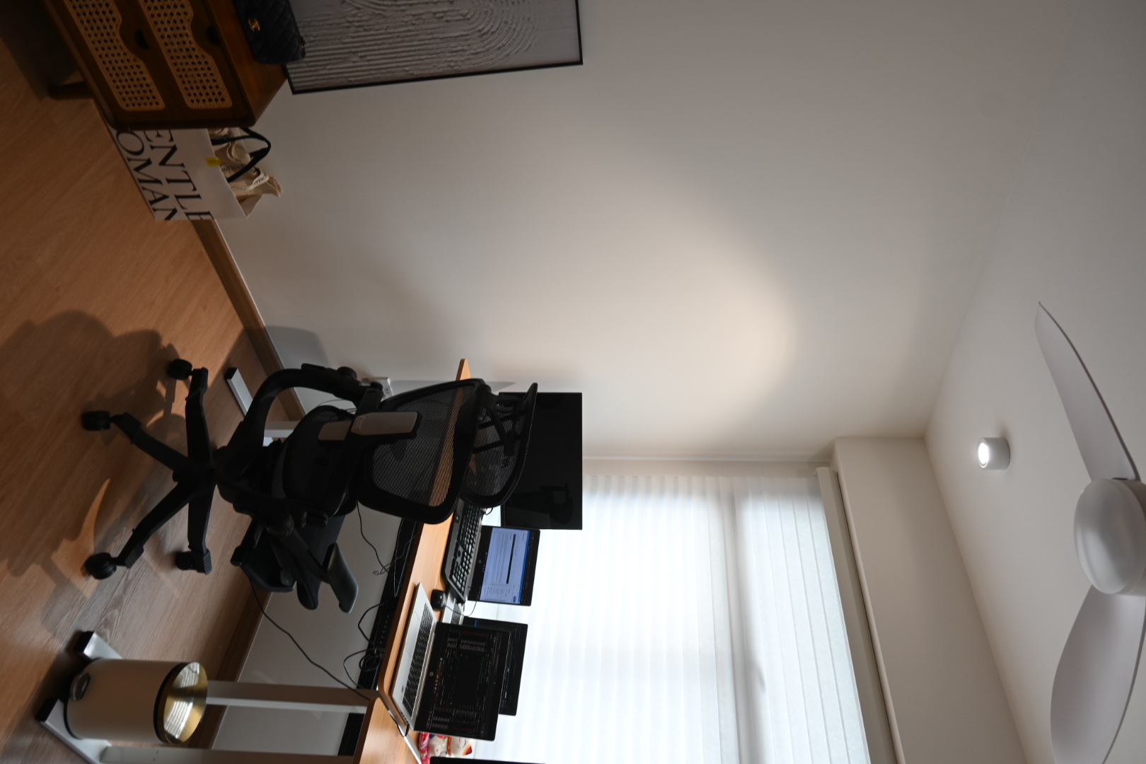 Our clean workspace - Modern workspace, ergonomic chair, dual monitors, laptop, desktop computer, office equipment