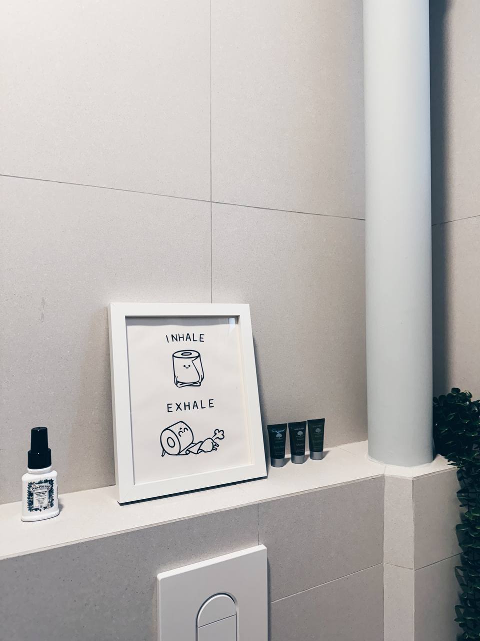 Building our Danesthy with a 1960s apartment! - White framed illustration, minimalist design, black and white cartoon